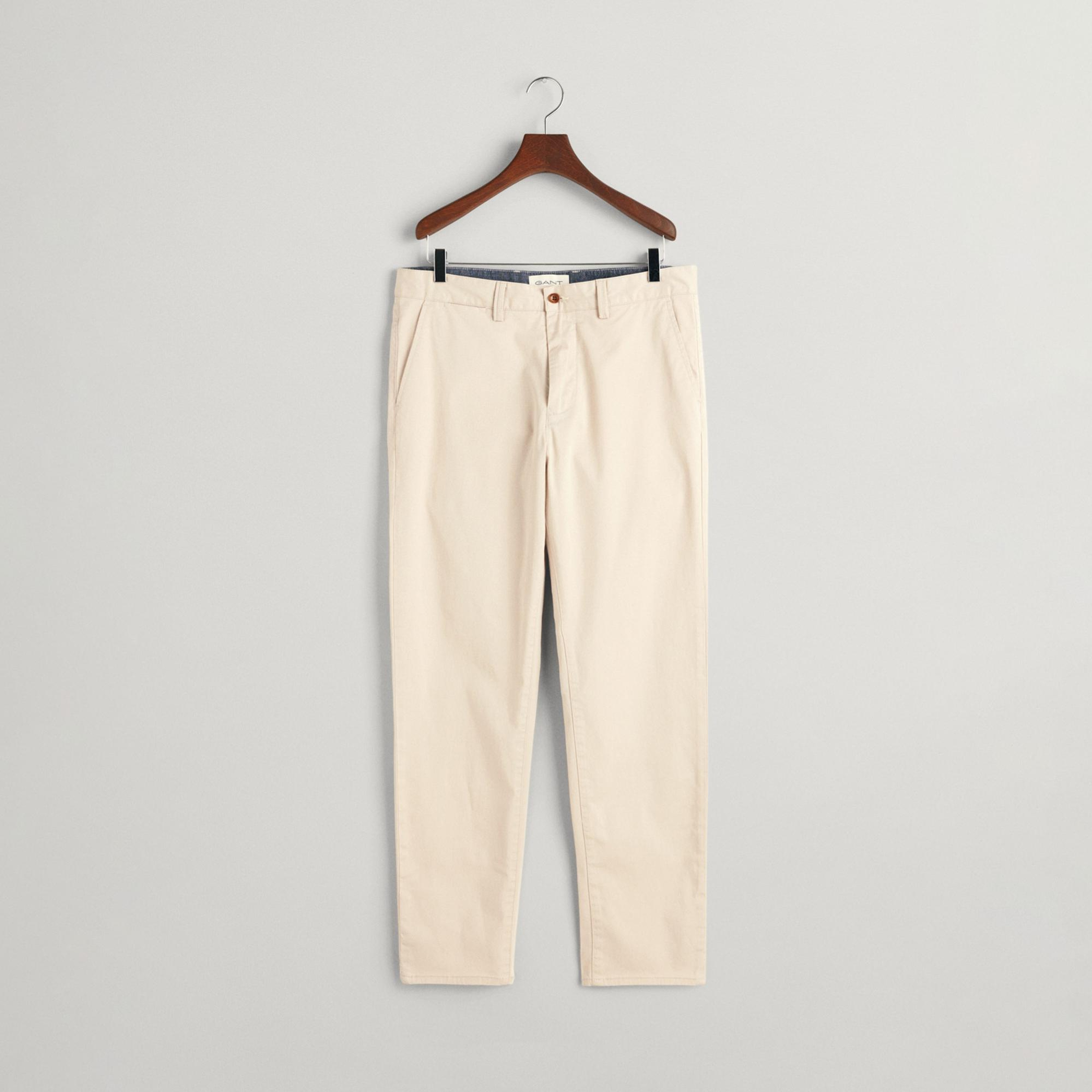 GANT Erkek Krem Regular Fit Chino Pantolon