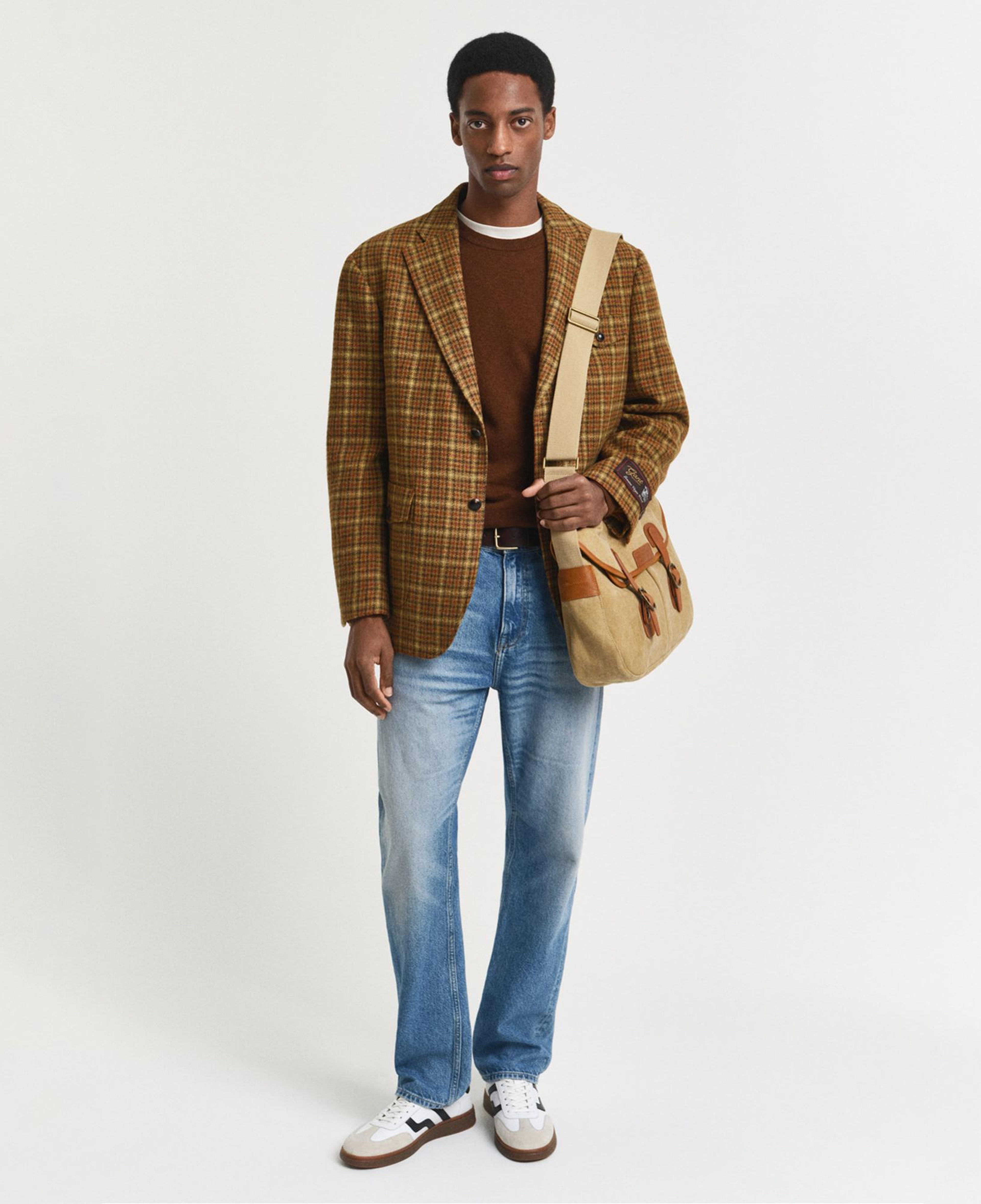 GANT Erkek Kahverengi Regular Fit Bisiklet Yaka Yün Kazak