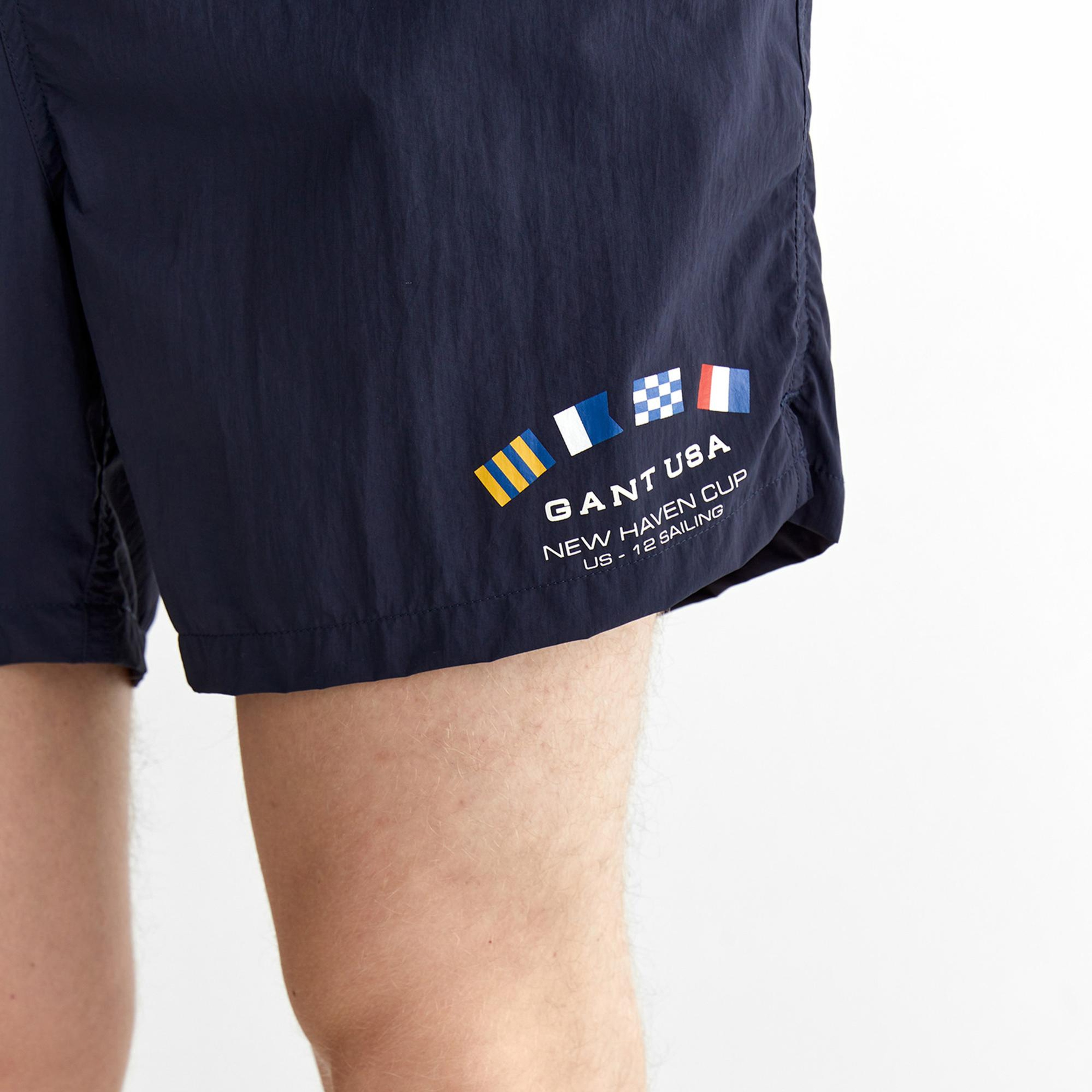 GANT Erkek Lacivert Regular Fit Logolu Mayo Şort