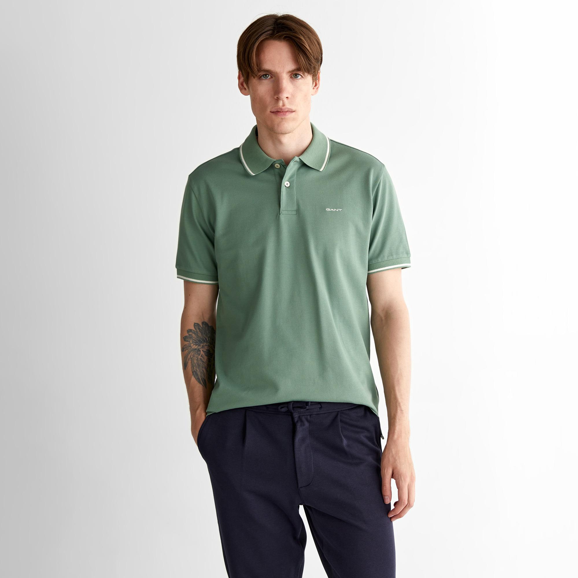 GANT Erkek Yeşil Regular Fit Polo