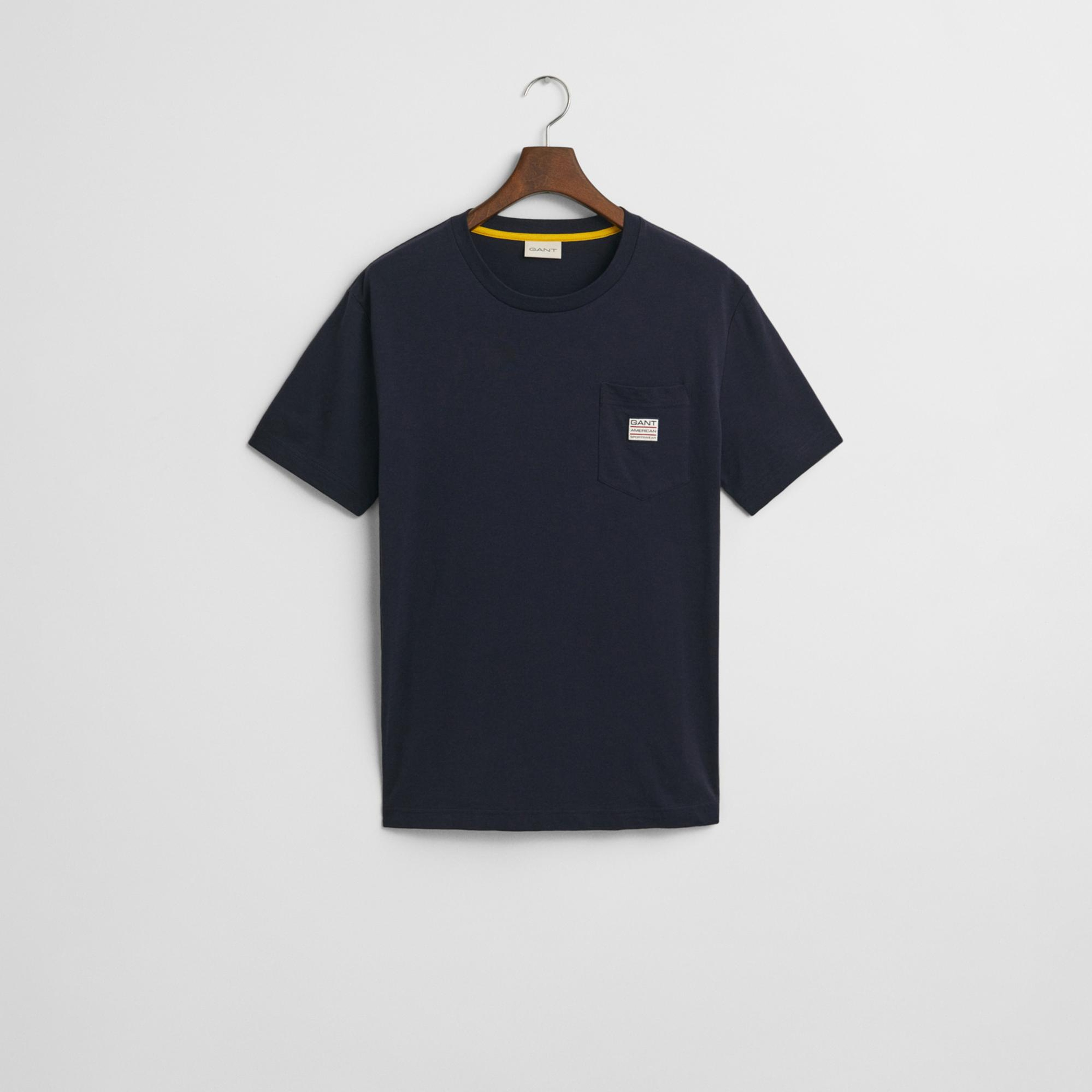 GANT Erkek Lacivert Regular Fit Bisiklet Yaka T-Shirt