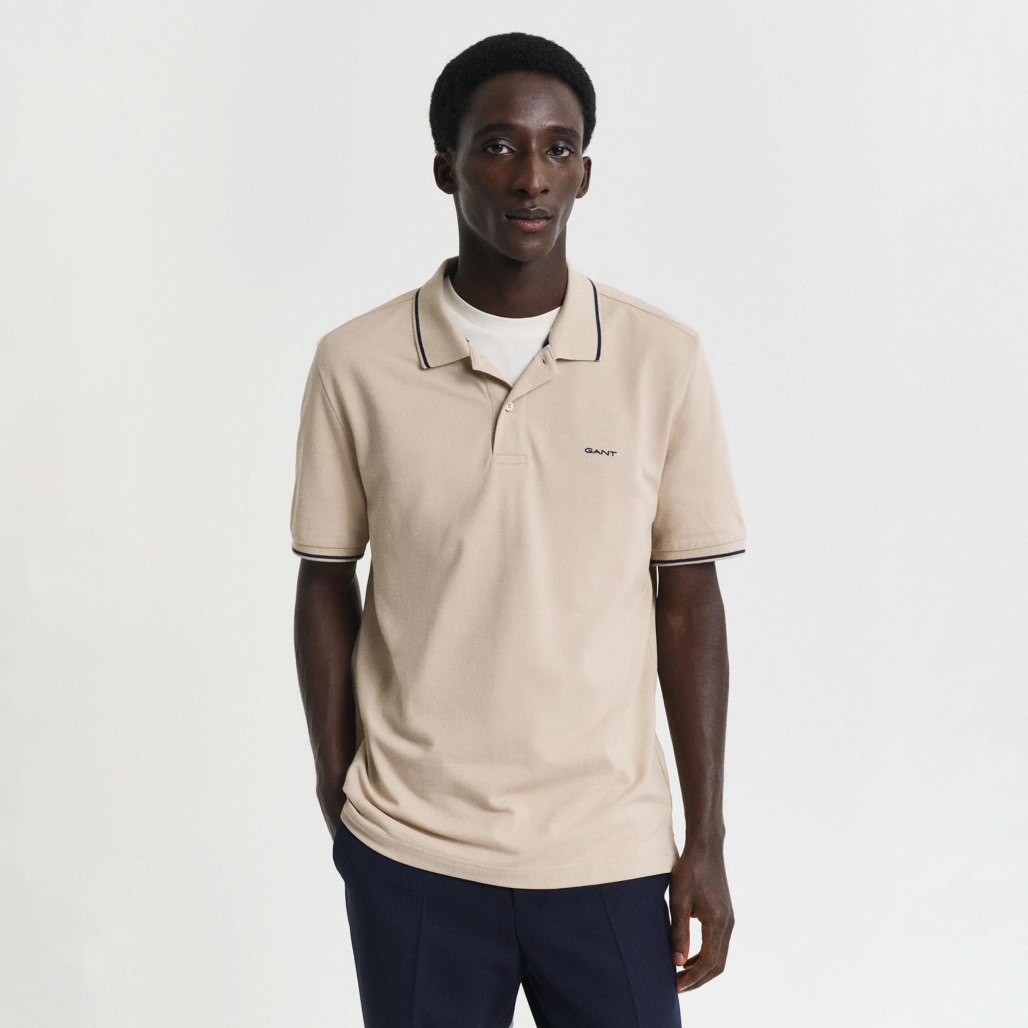 GANT Erkek Bej Regular Fit Polo