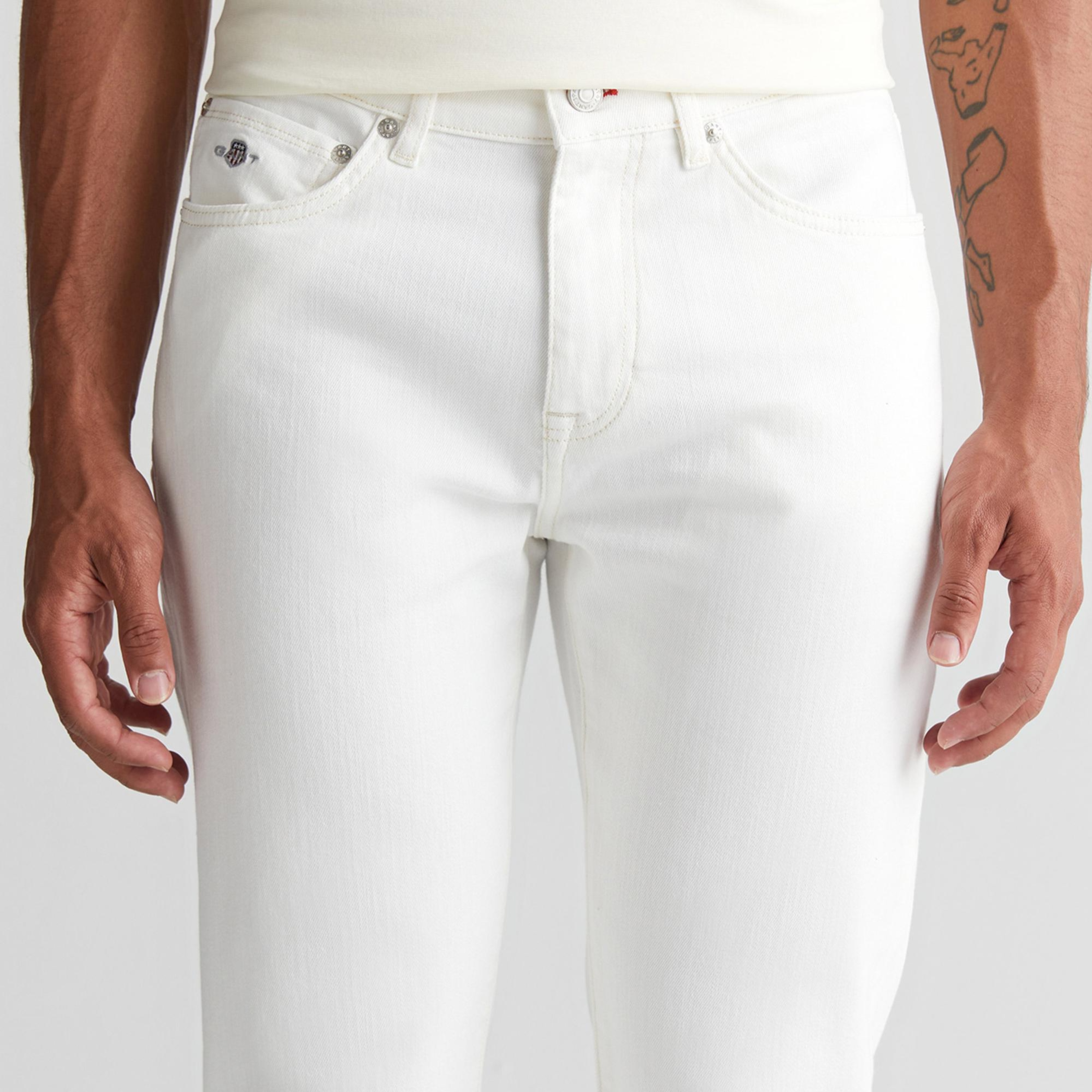 GANT Erkek Krem Regular Fit Pantolon