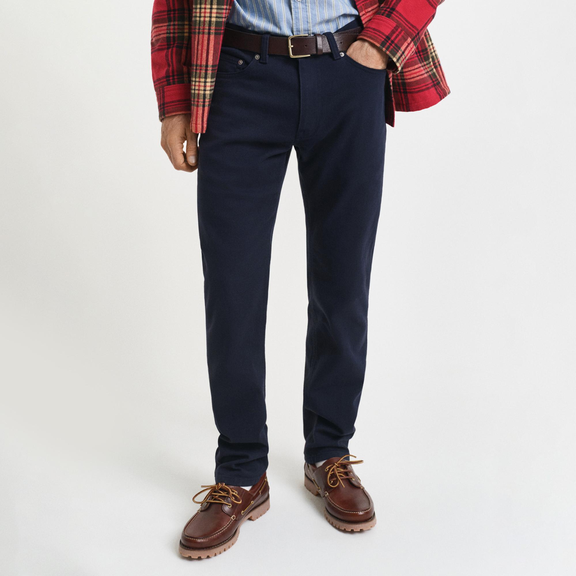 GANT Erkek Lacivert Regular Fit Soft Twill Jean