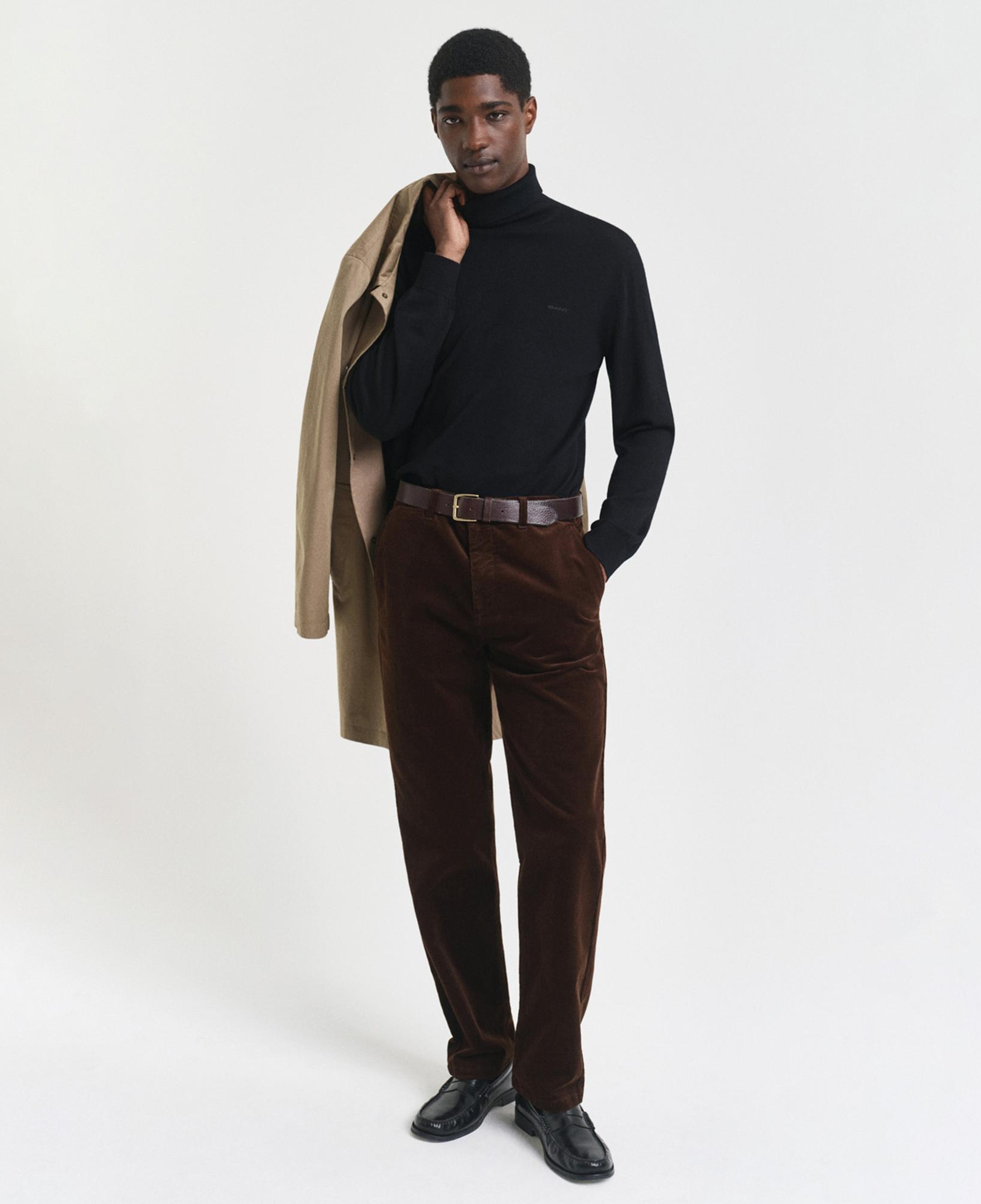 GANT Erkek Kahverengi Regular Fit Cord Chino Pantolon