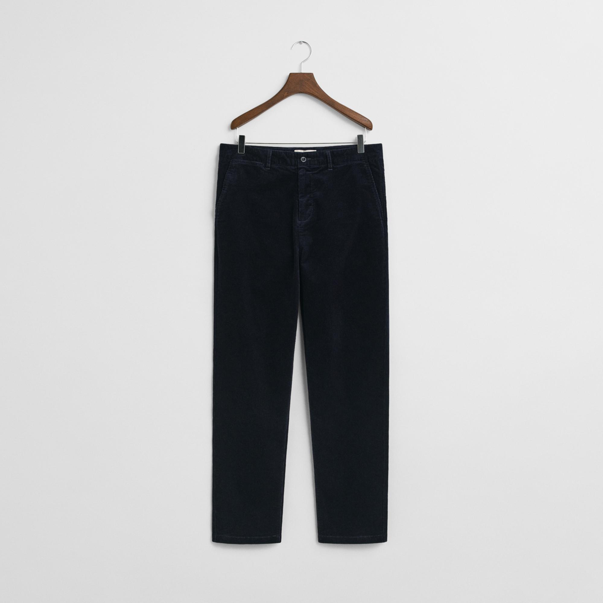GANT Erkek Lacivert Regular Fit Cord Chino Pantolon