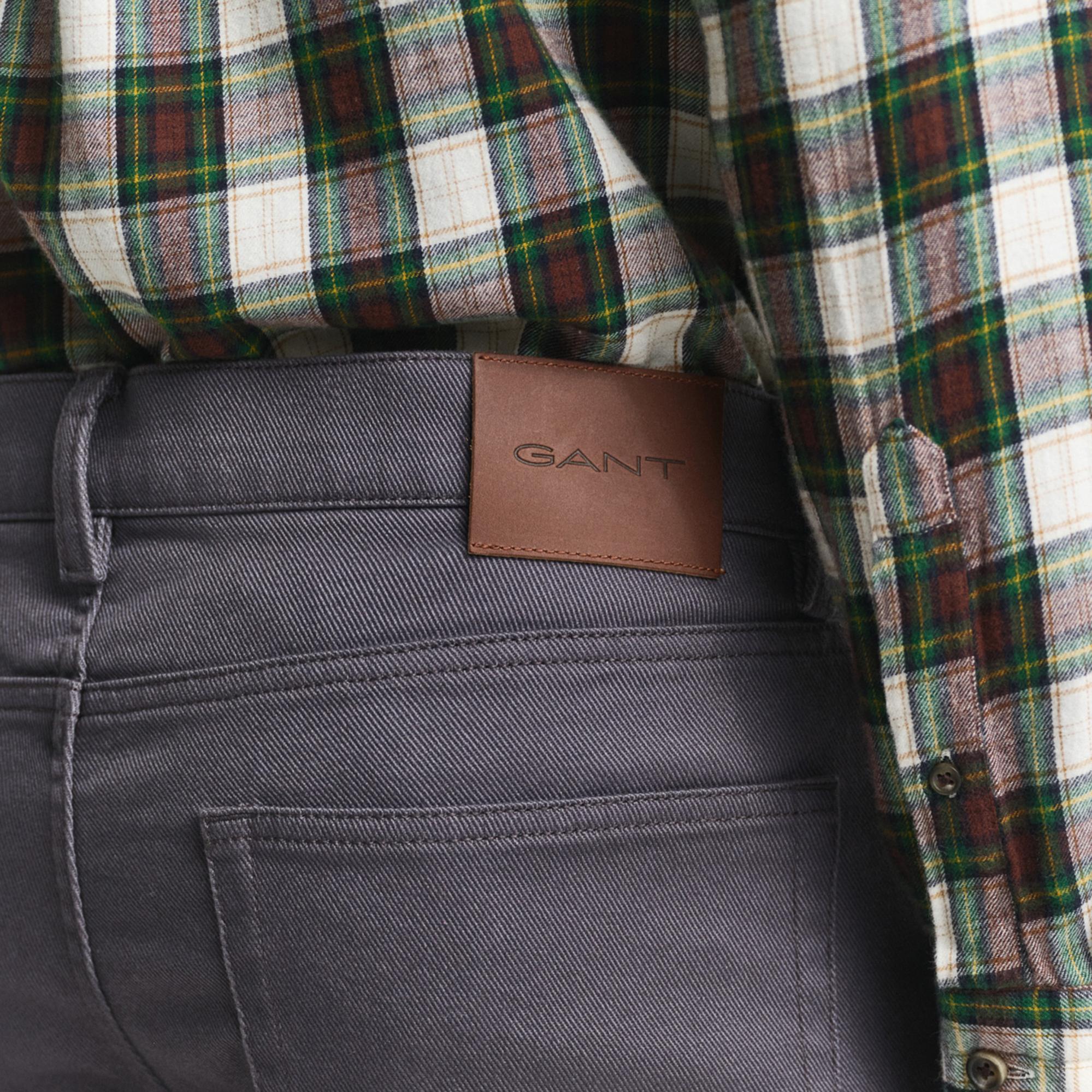 GANT Erkek Gri Regular Fit Soft Twill Jean