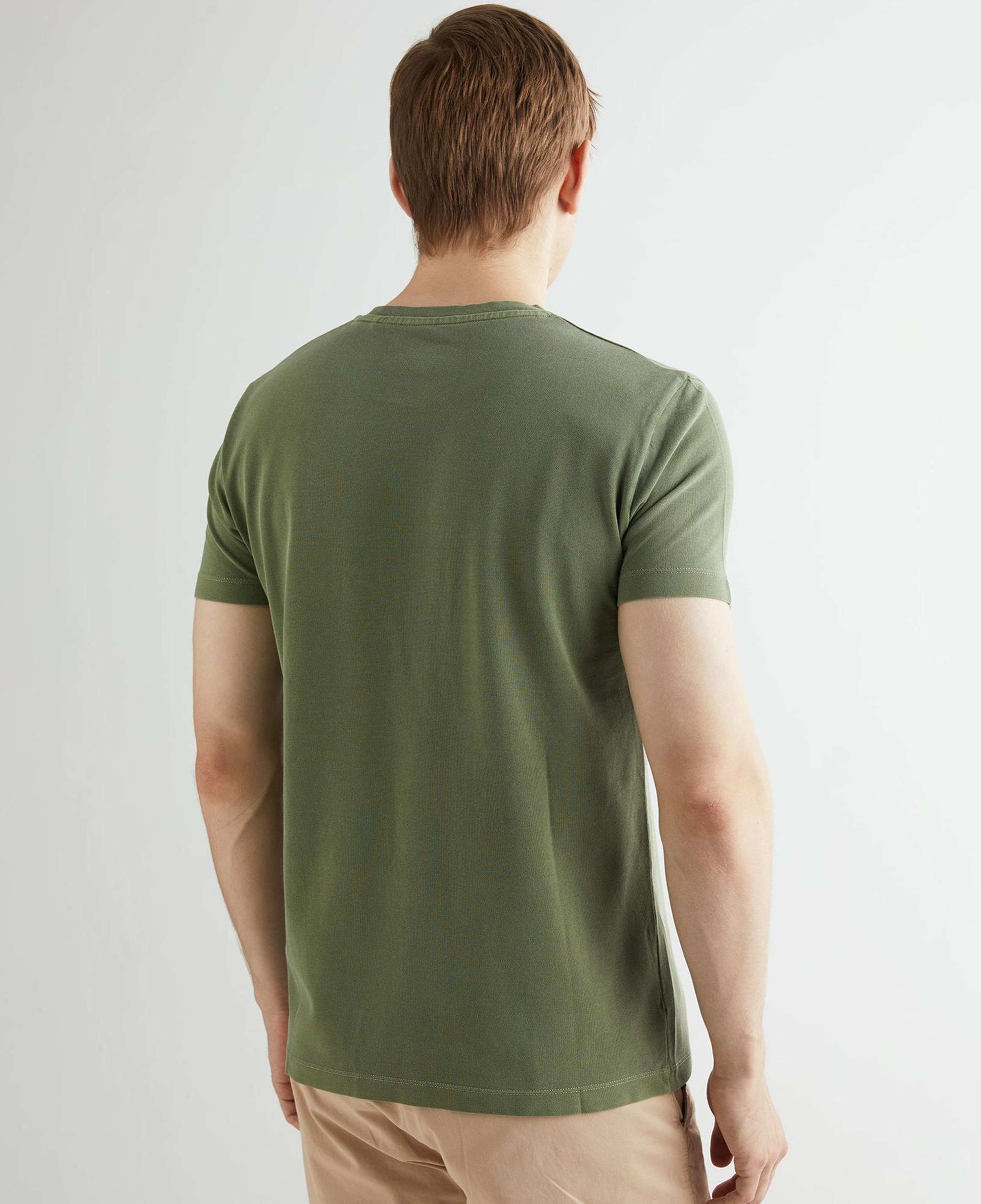 GANT Erkek Yeşil Slim Fit Bisiklet Yaka T-shirt