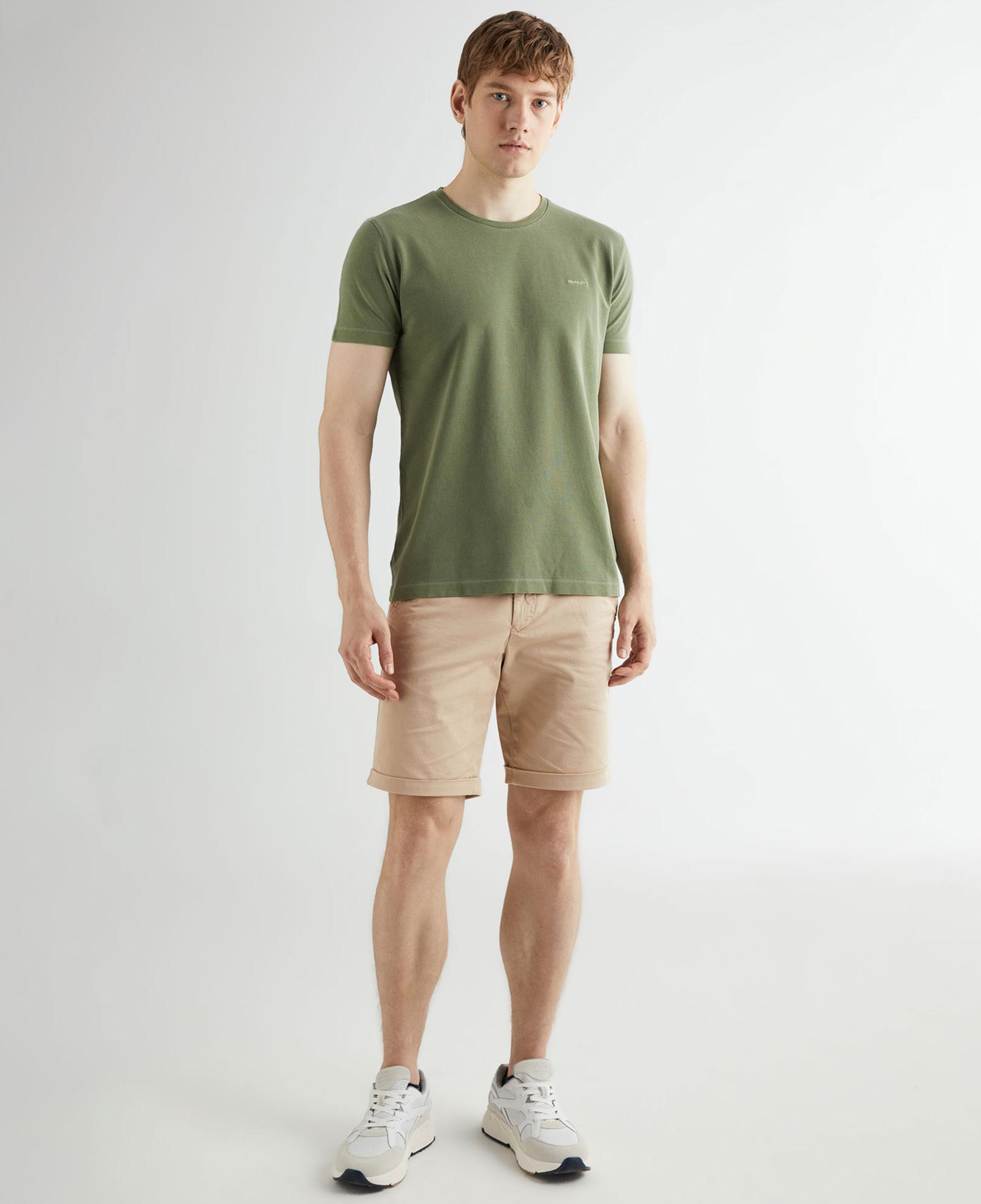 GANT Erkek Yeşil Slim Fit Bisiklet Yaka T-shirt