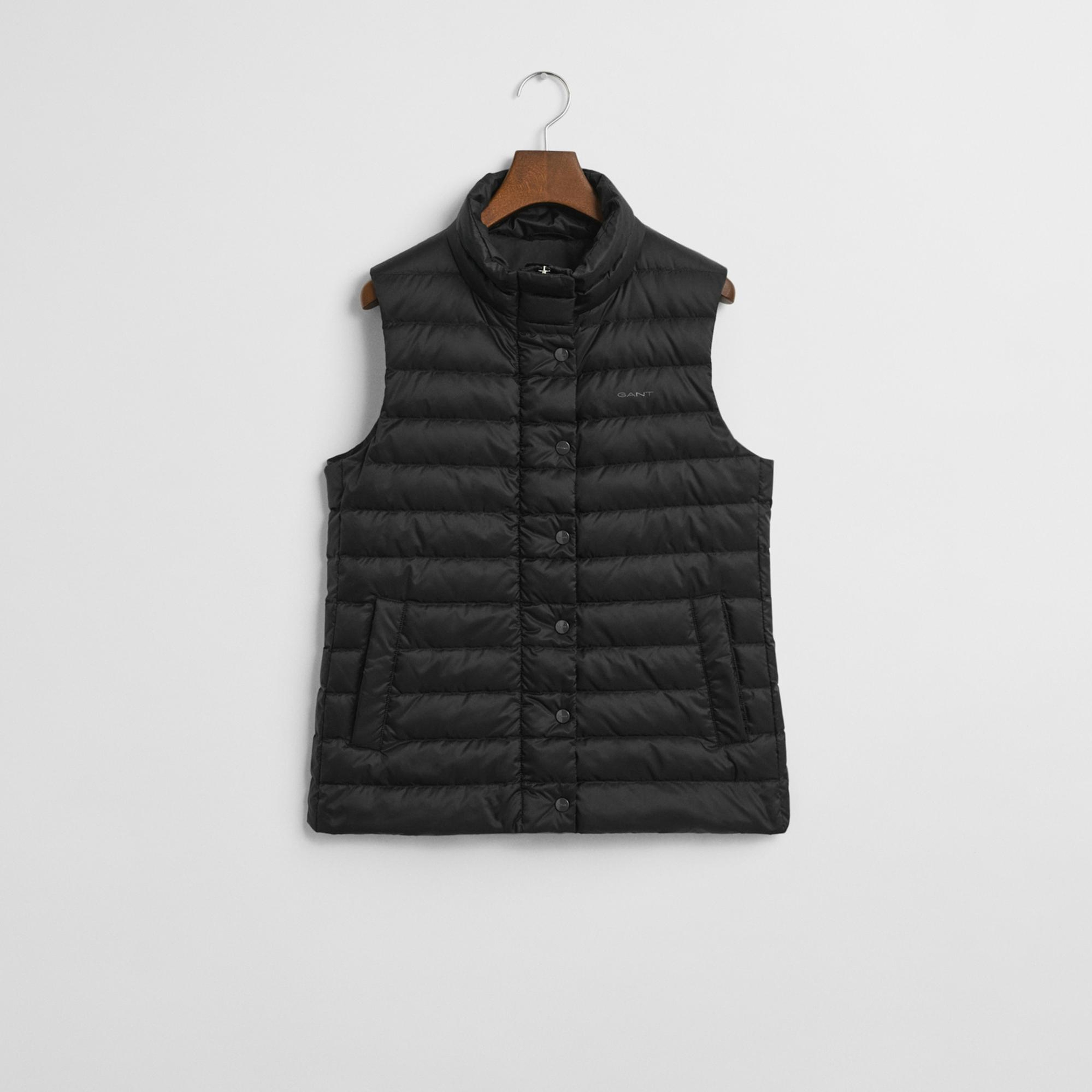 GANT Kadın Siyah Regular Fit Dik Yaka Kaz Tüyü Yelek