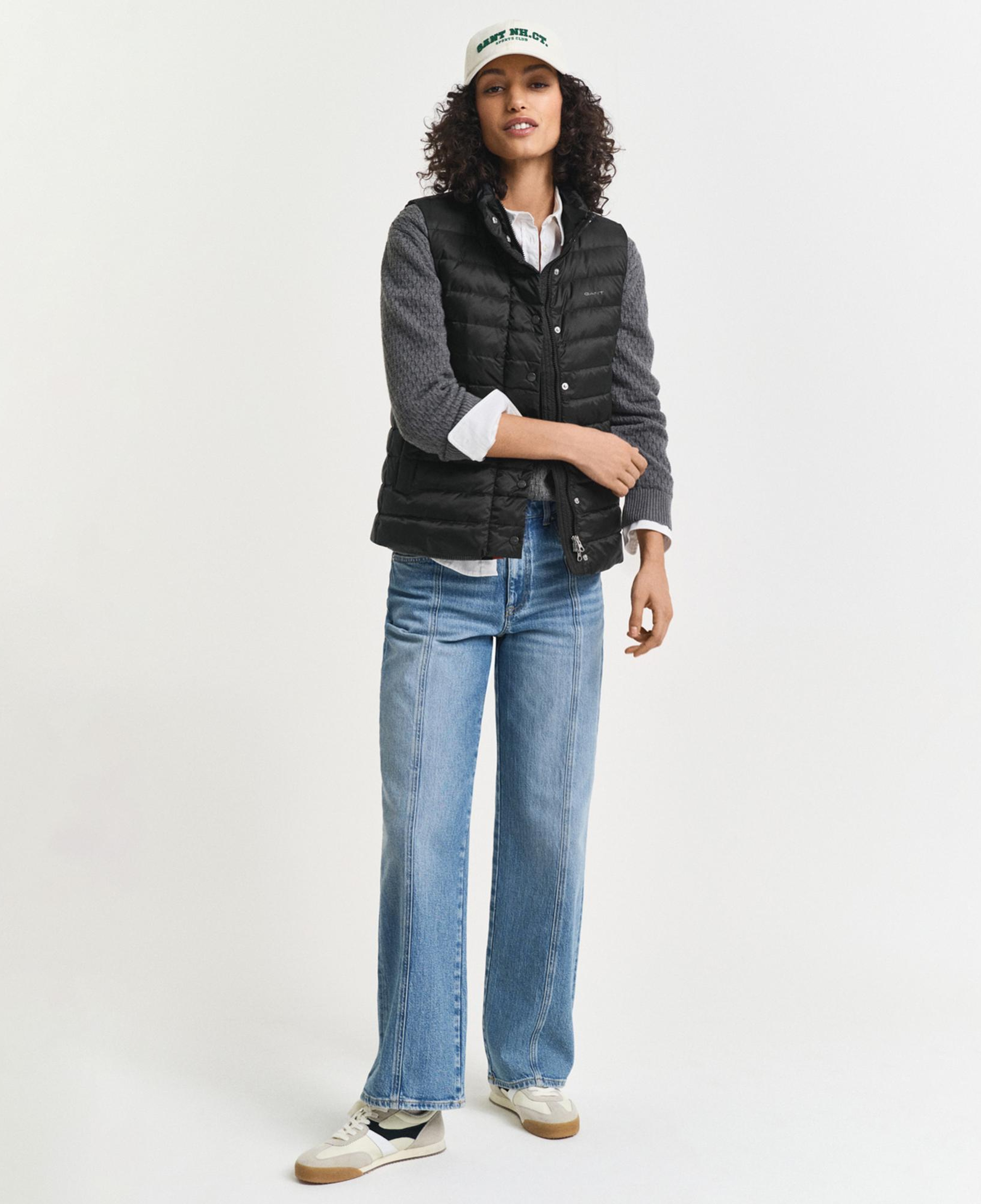 GANT Kadın Siyah Regular Fit Dik Yaka Kaz Tüyü Yelek