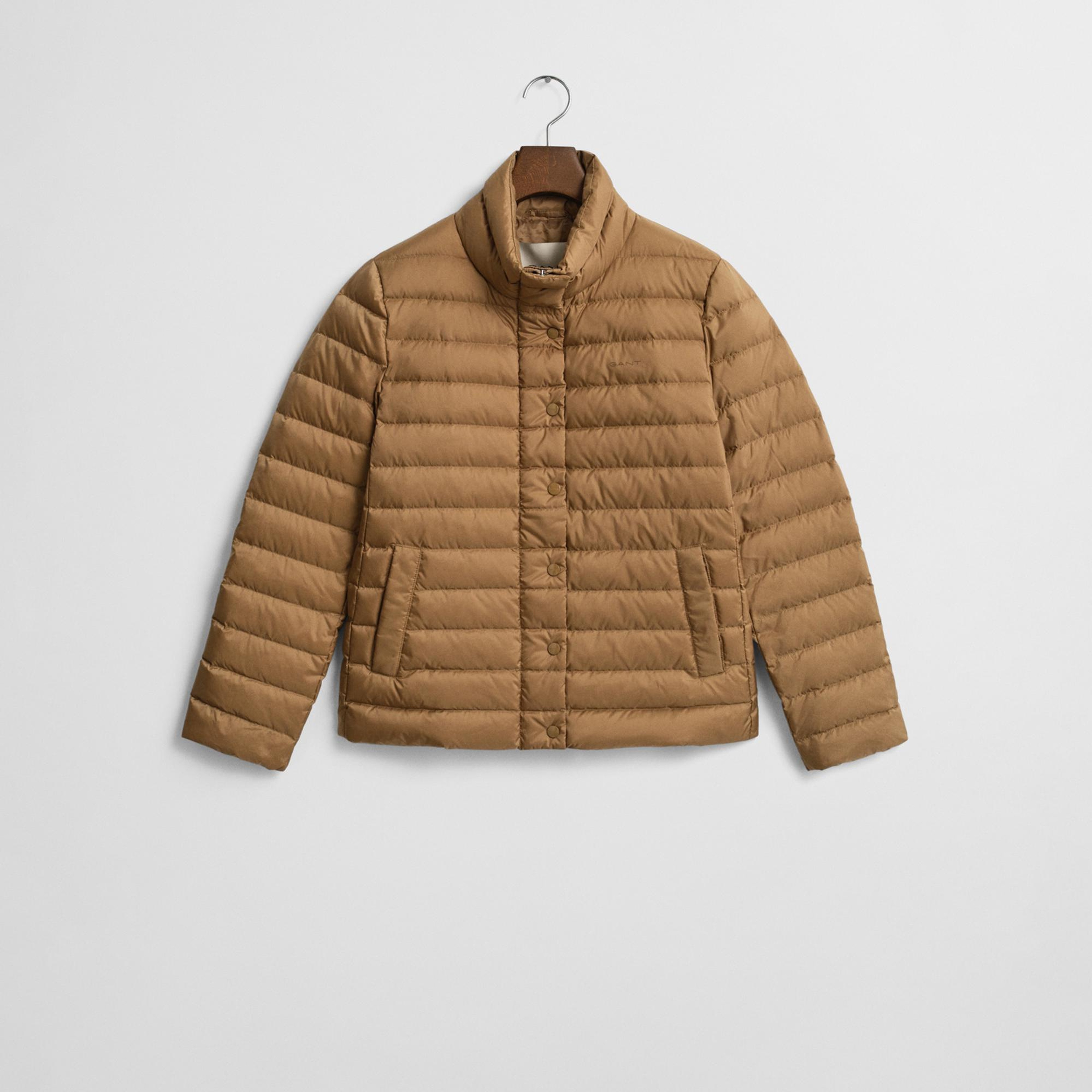 GANT Kadın Kahverengi Regular Fit Dik Yaka Kaz Tüyü Mont