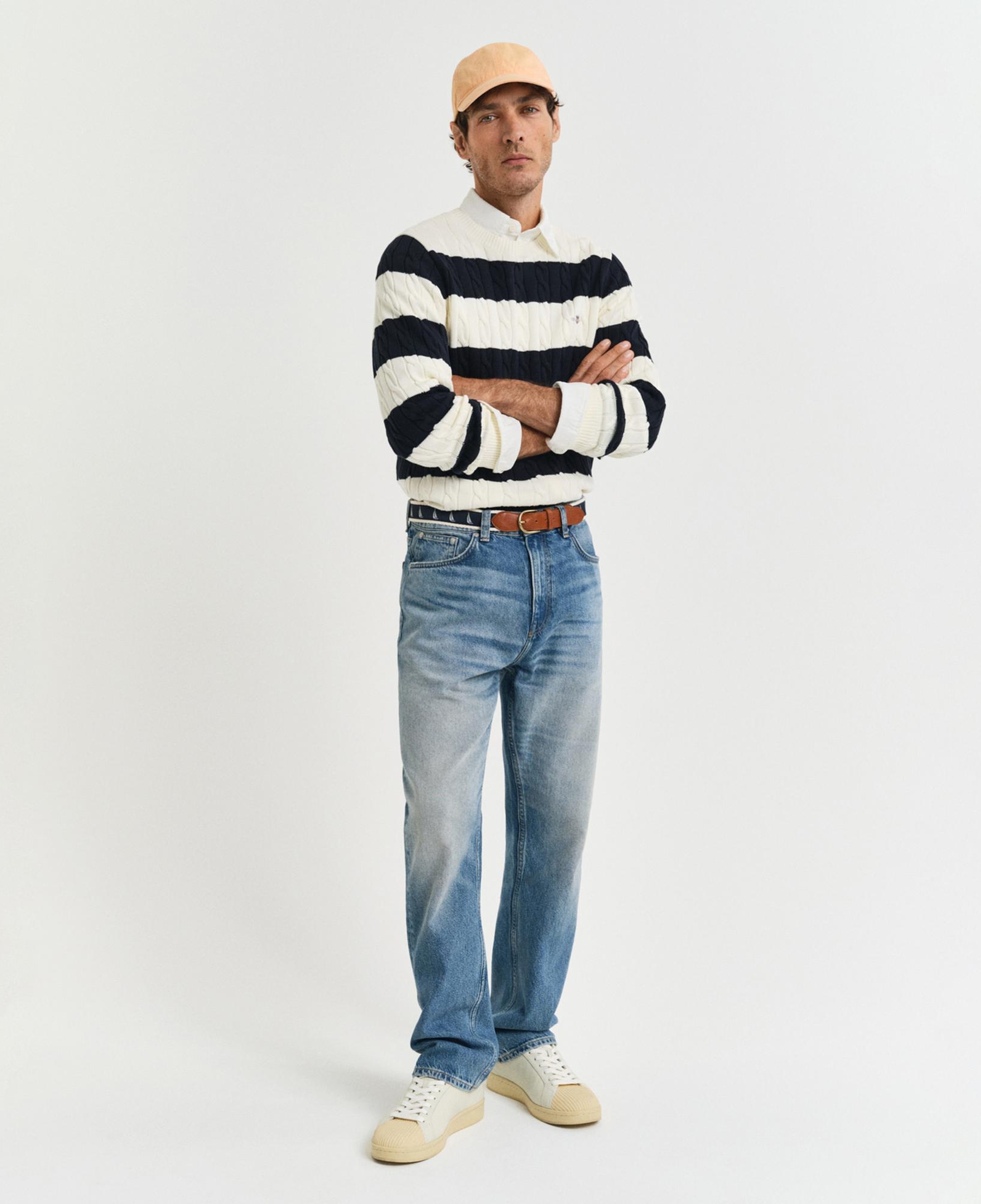 GANT Erkek Mavi Straight Fit Pantolon