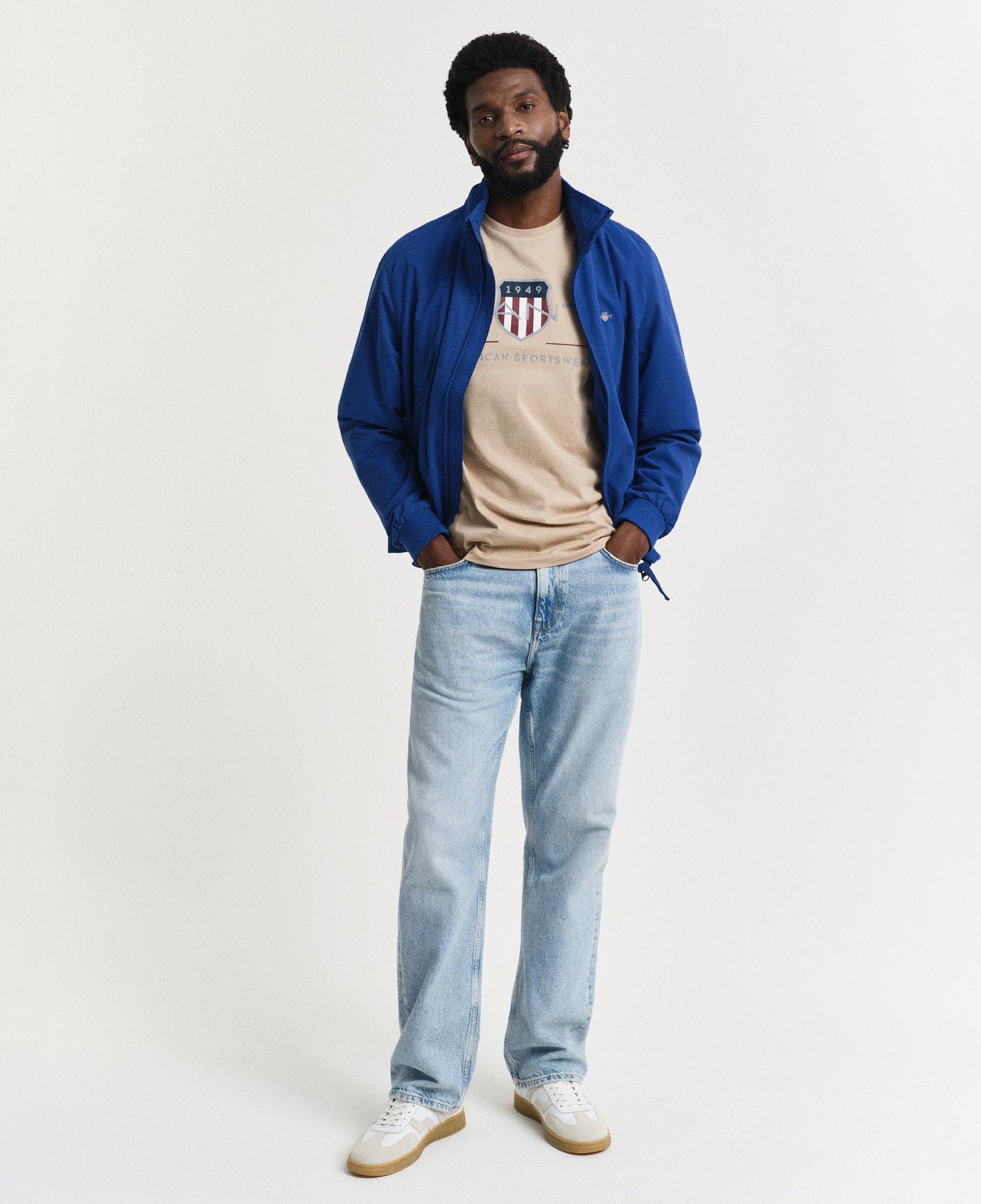 GANT Erkek Bej Regular Fit Bisiklet Yaka Logolu T-Shirt