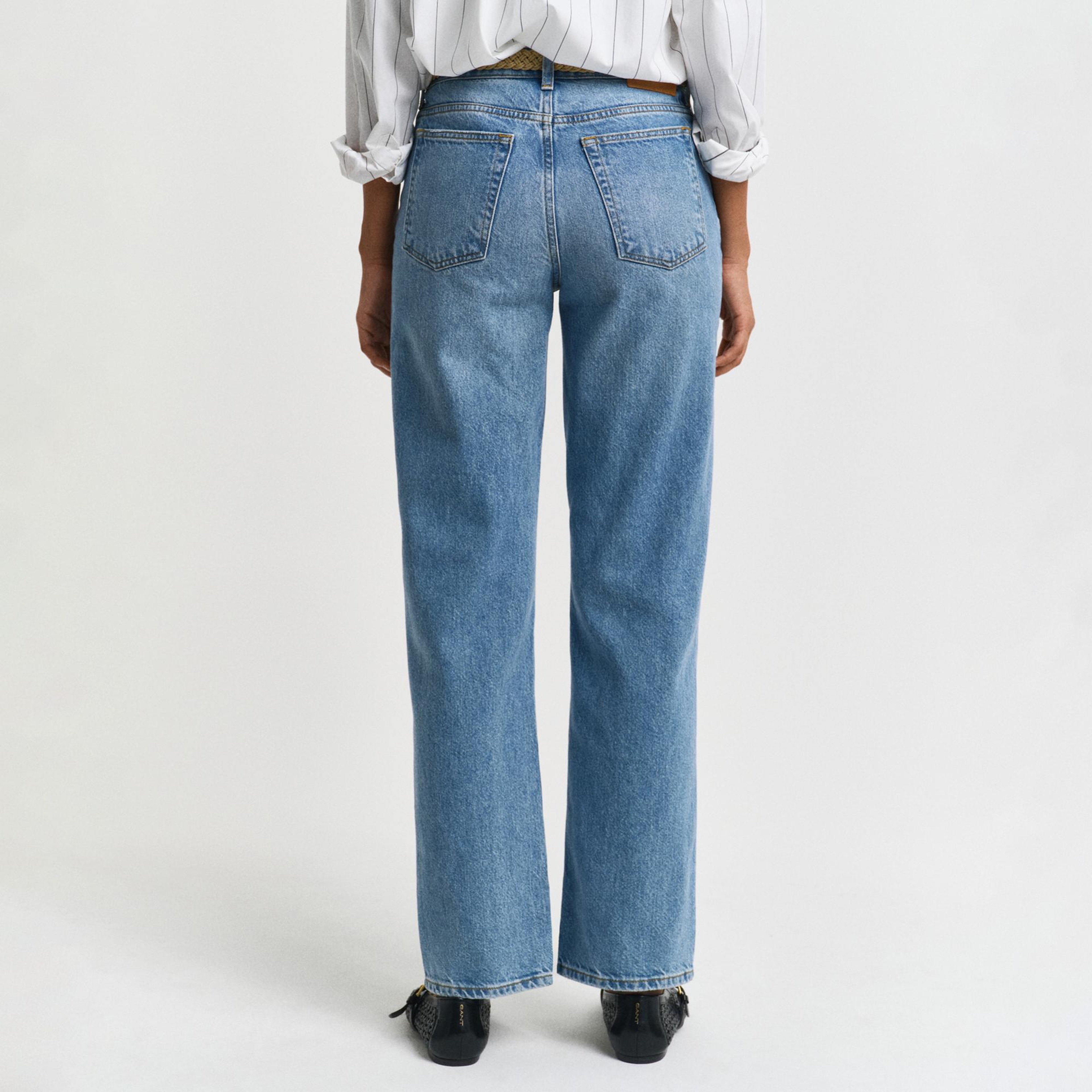 Gant Kadın Mavi Straight Fit Pantolon