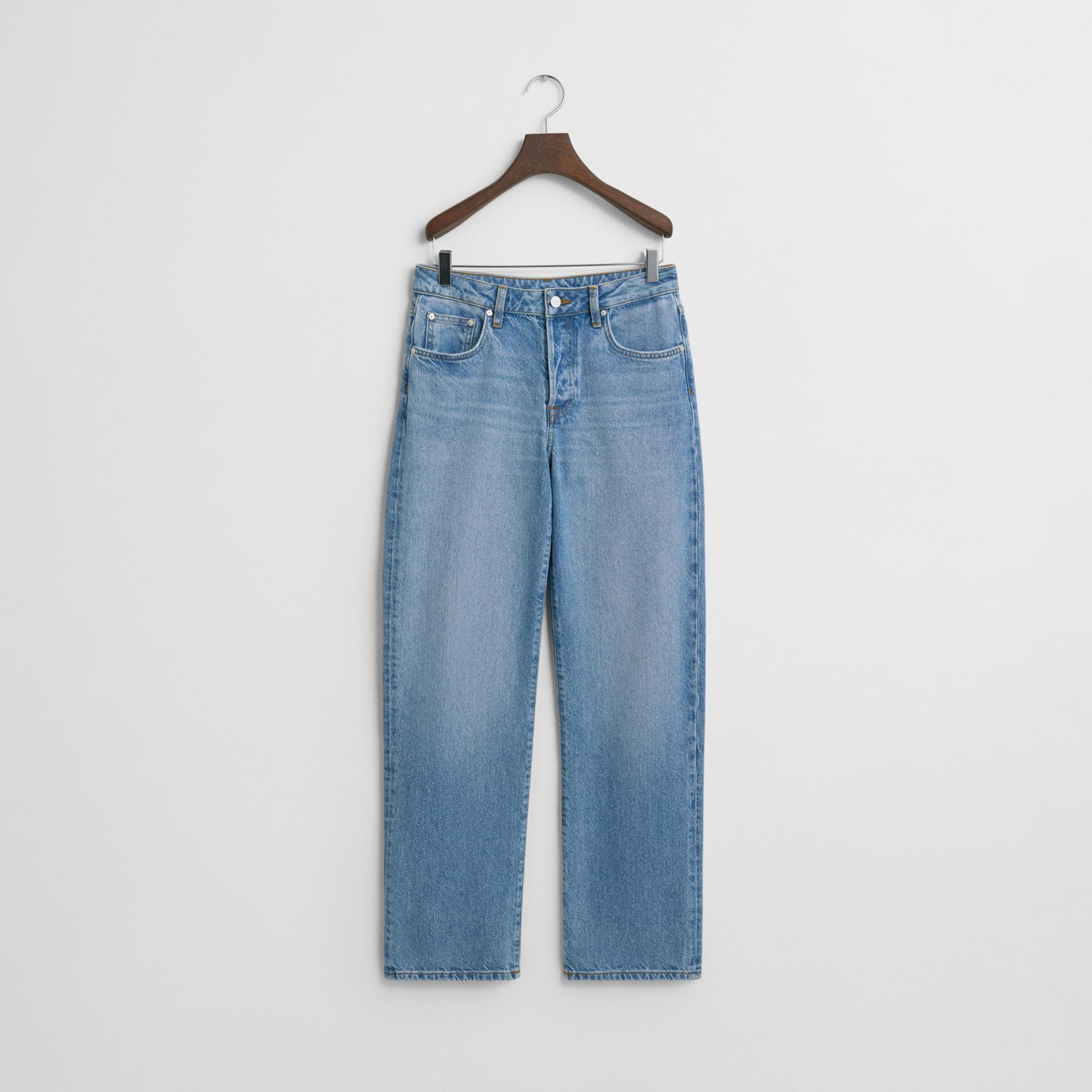 Gant Kadın Mavi Straight Fit Pantolon