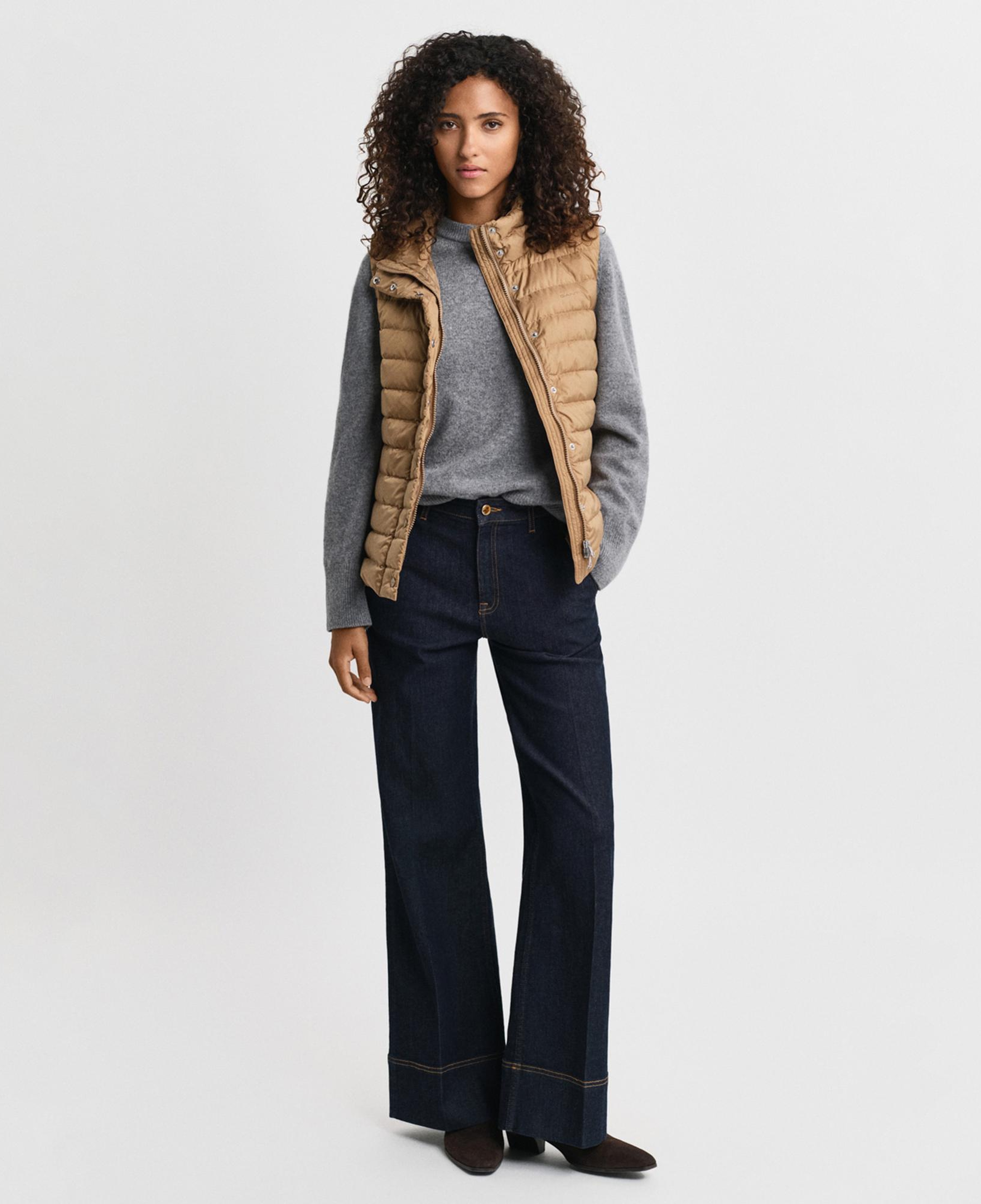 GANT Kadın Kaverengi Regular Fit Dik Yaka Kaz Tüyü Yelek