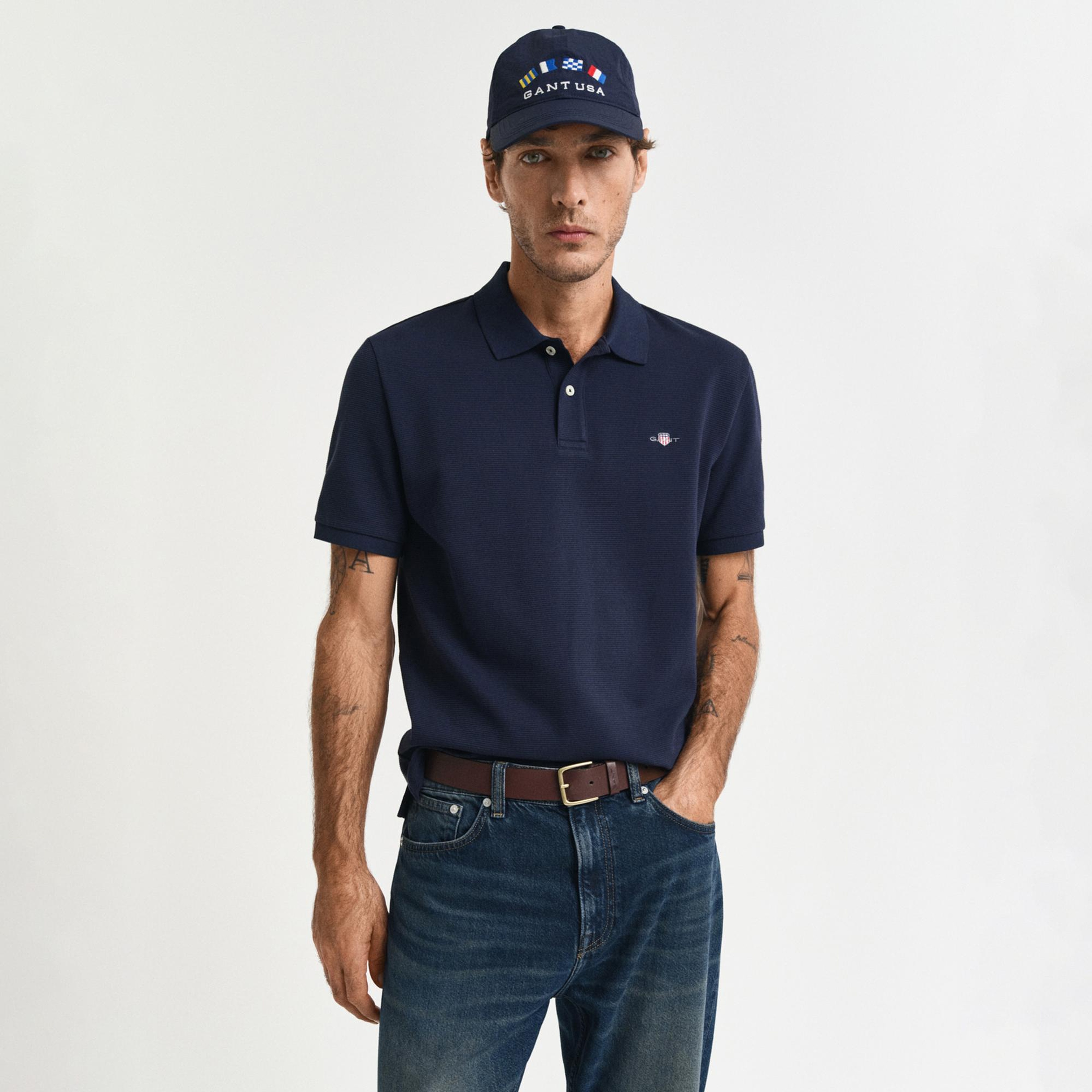 GANT Erkek Lacivert Regular Fit Polo