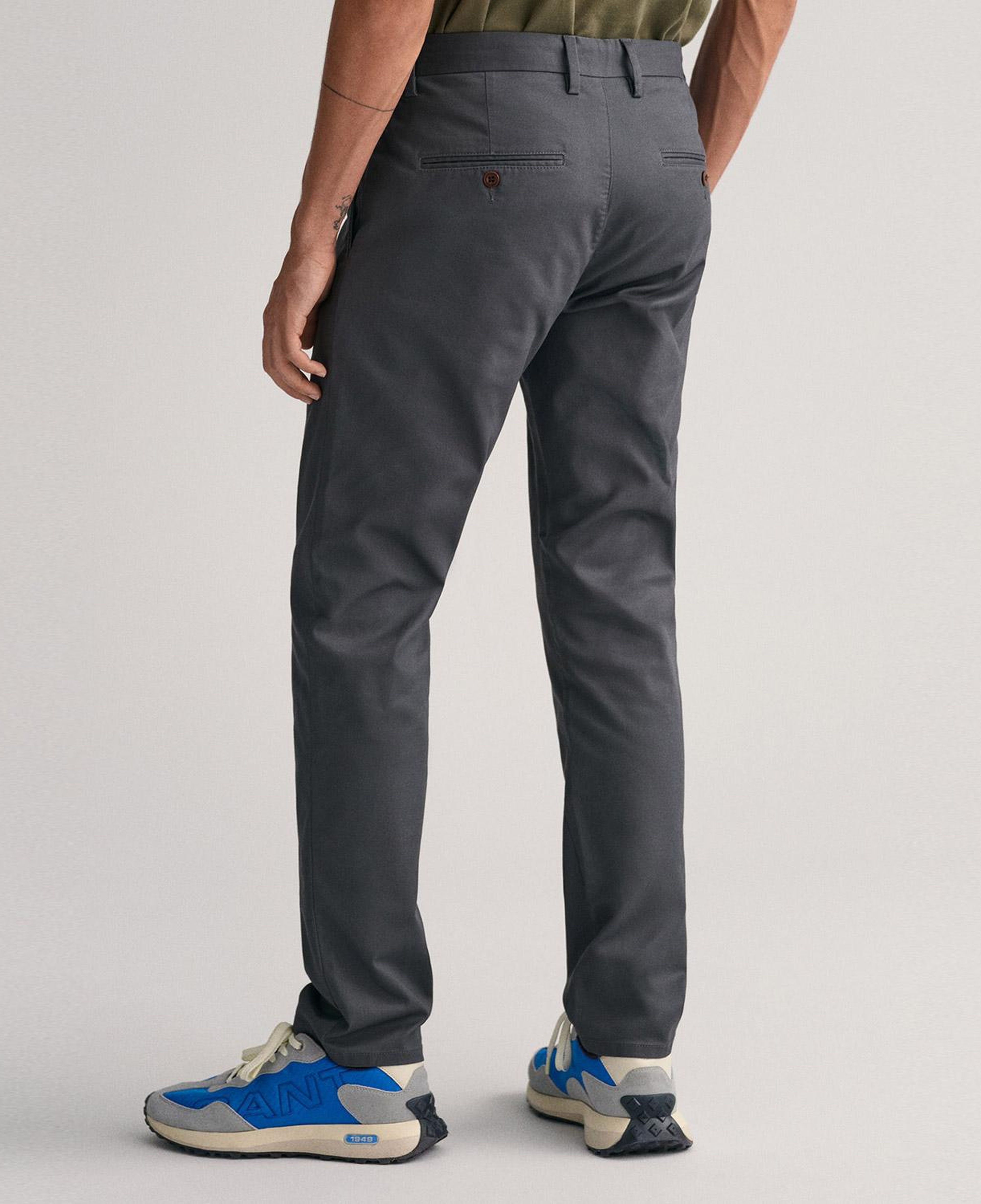 GANT Erkek Gri Slim Fit Chino Pantolon