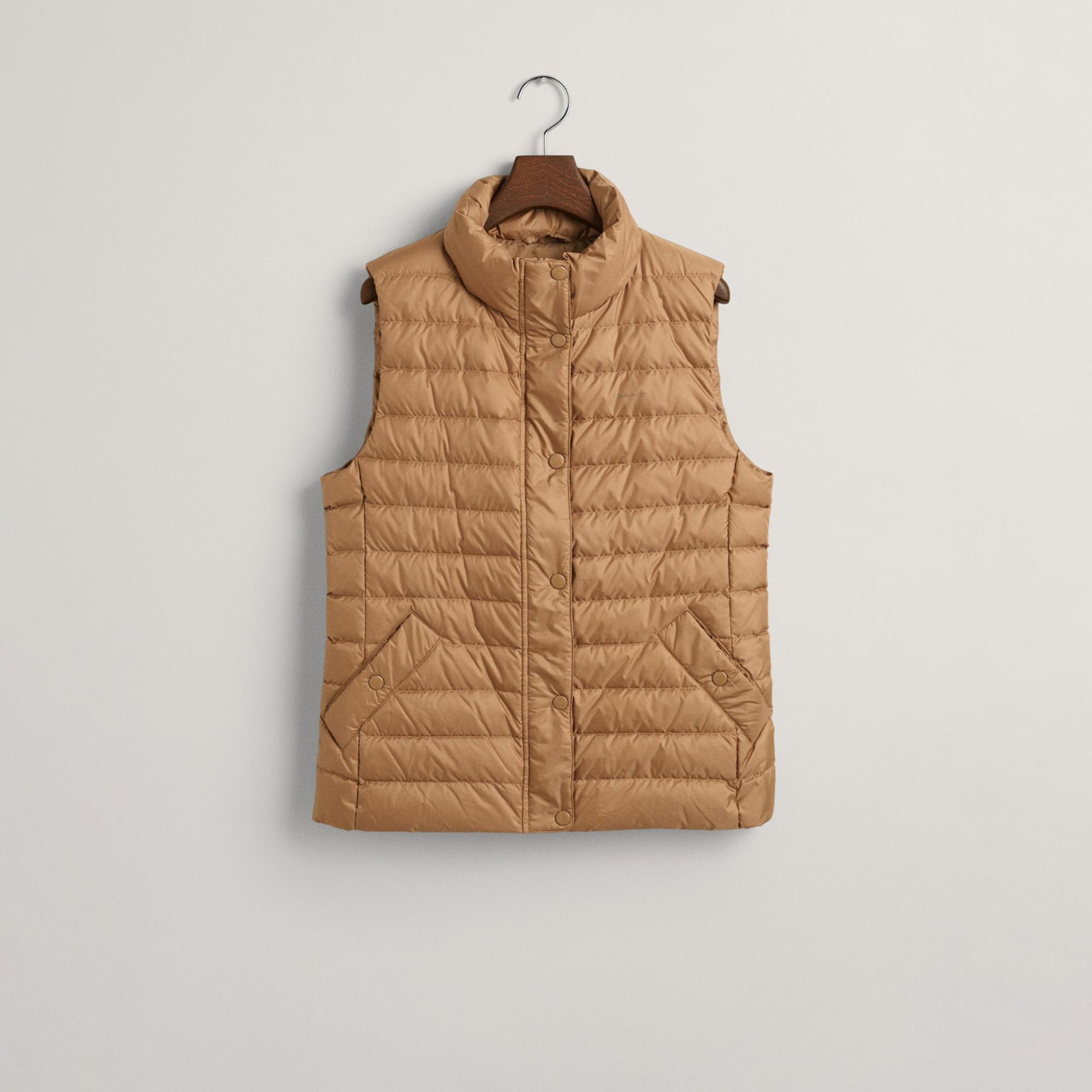 GANT Kadın Kahverengi Dik Yaka Kaz Tüyü Yelek