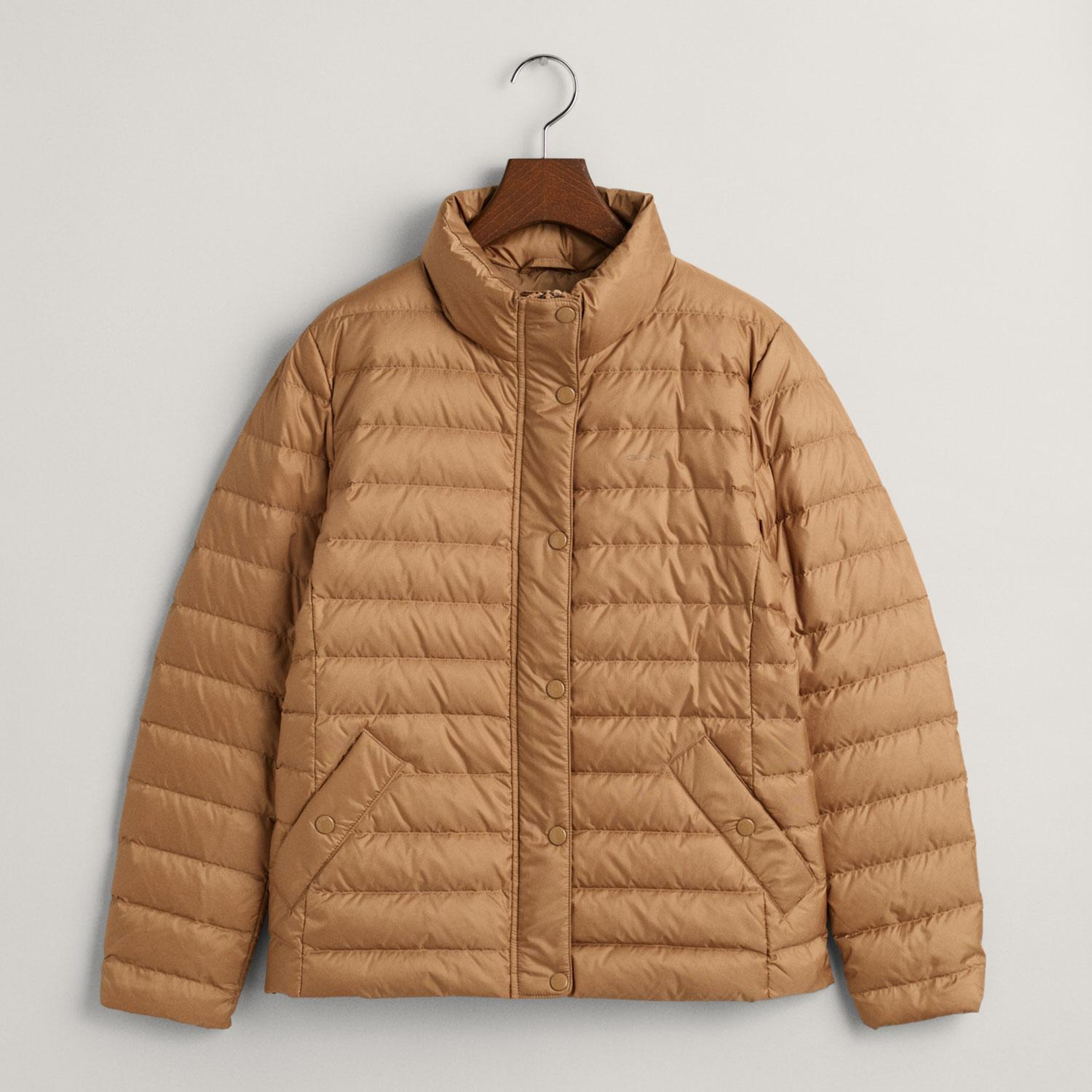 GANT Kadın Kahverengi Dik Yaka Kaz Tüyü Mont