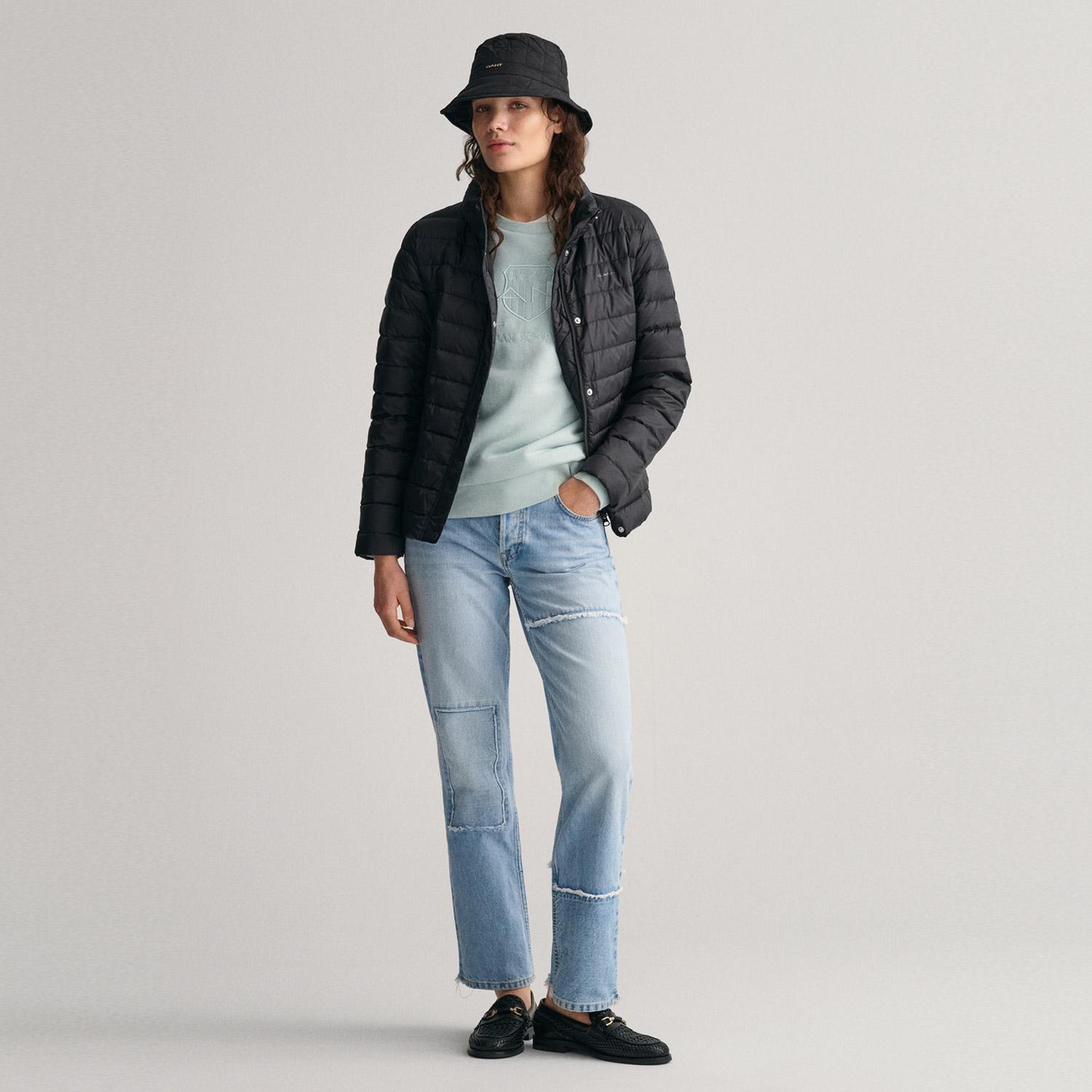 GANT Kadın Siyah Dik Yaka Kaz Tüyü Mont