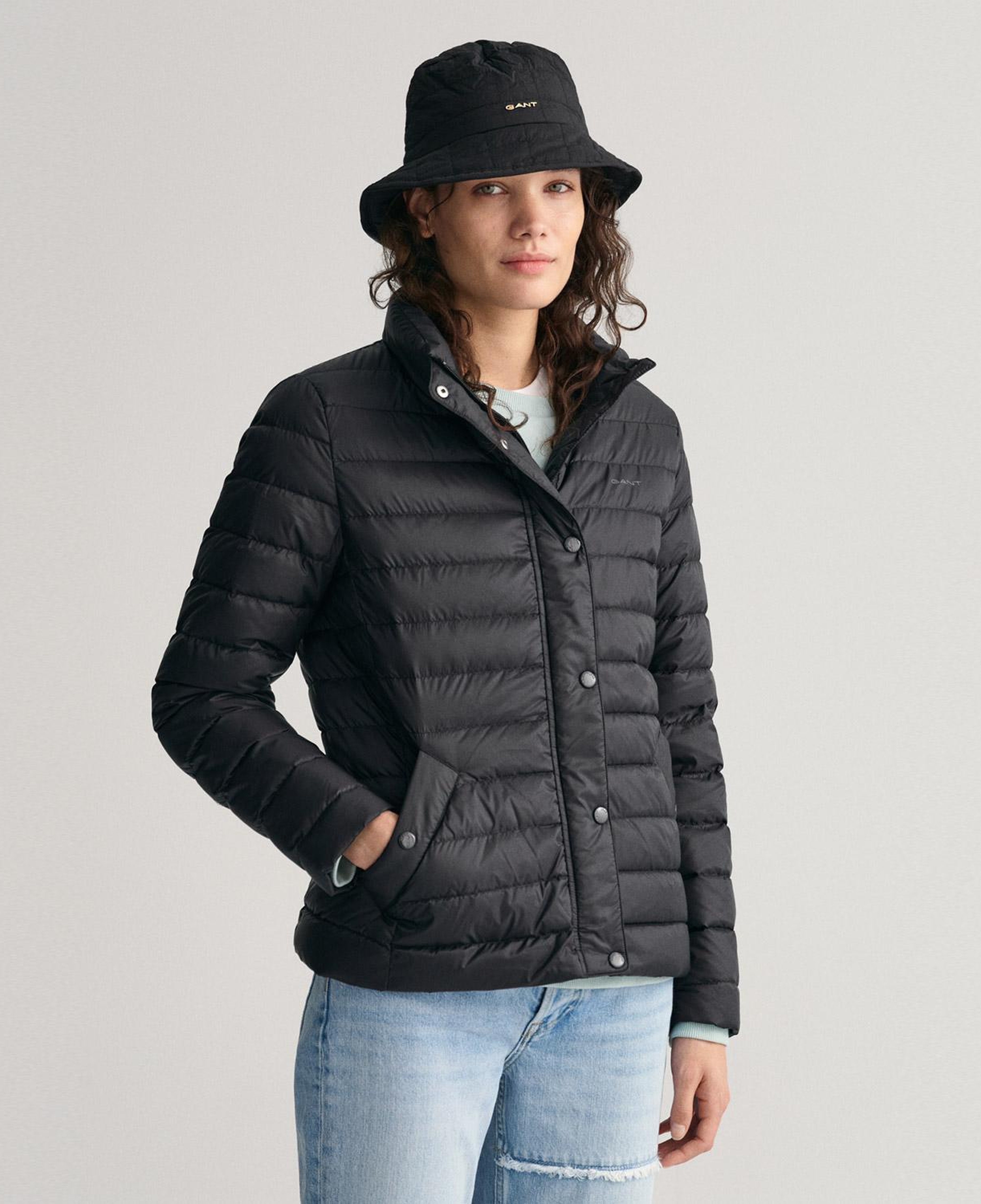 GANT Kadın Siyah Dik Yaka Kaz Tüyü Mont