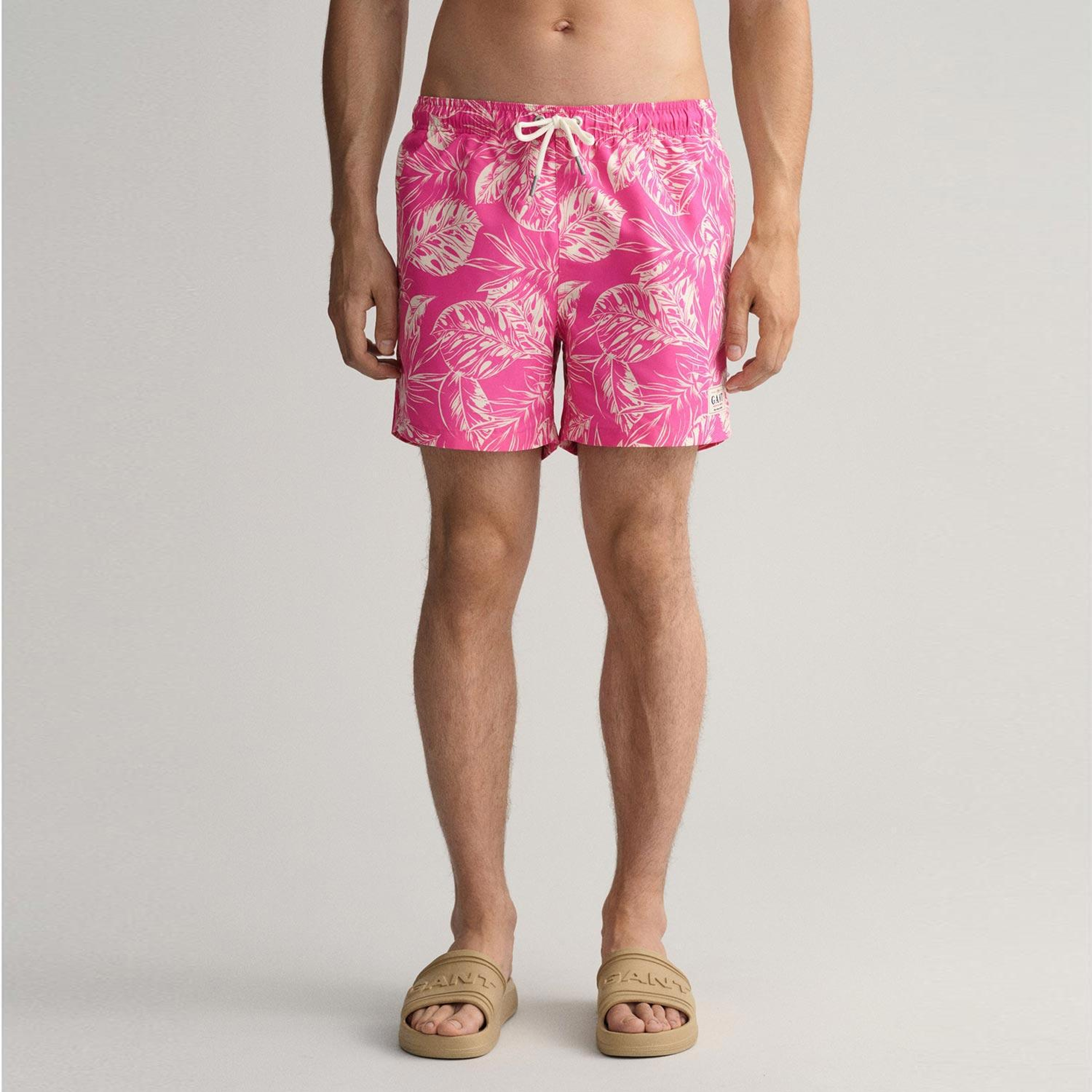 GANT Erkek Pembe Classic Fit Desenli Mayo Şort