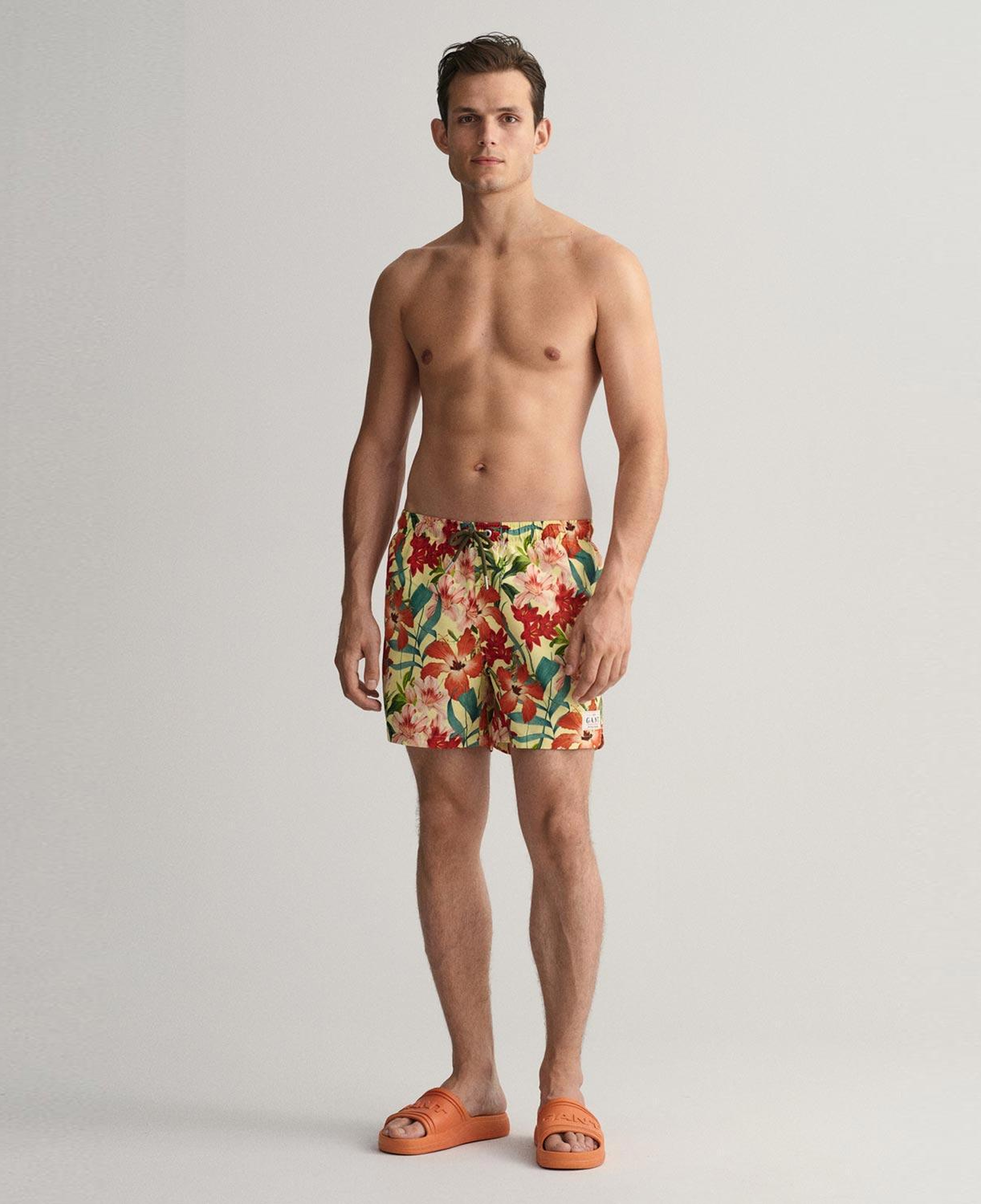 GANT Erkek Sarı Classic Fit Desenli Mayo Şort