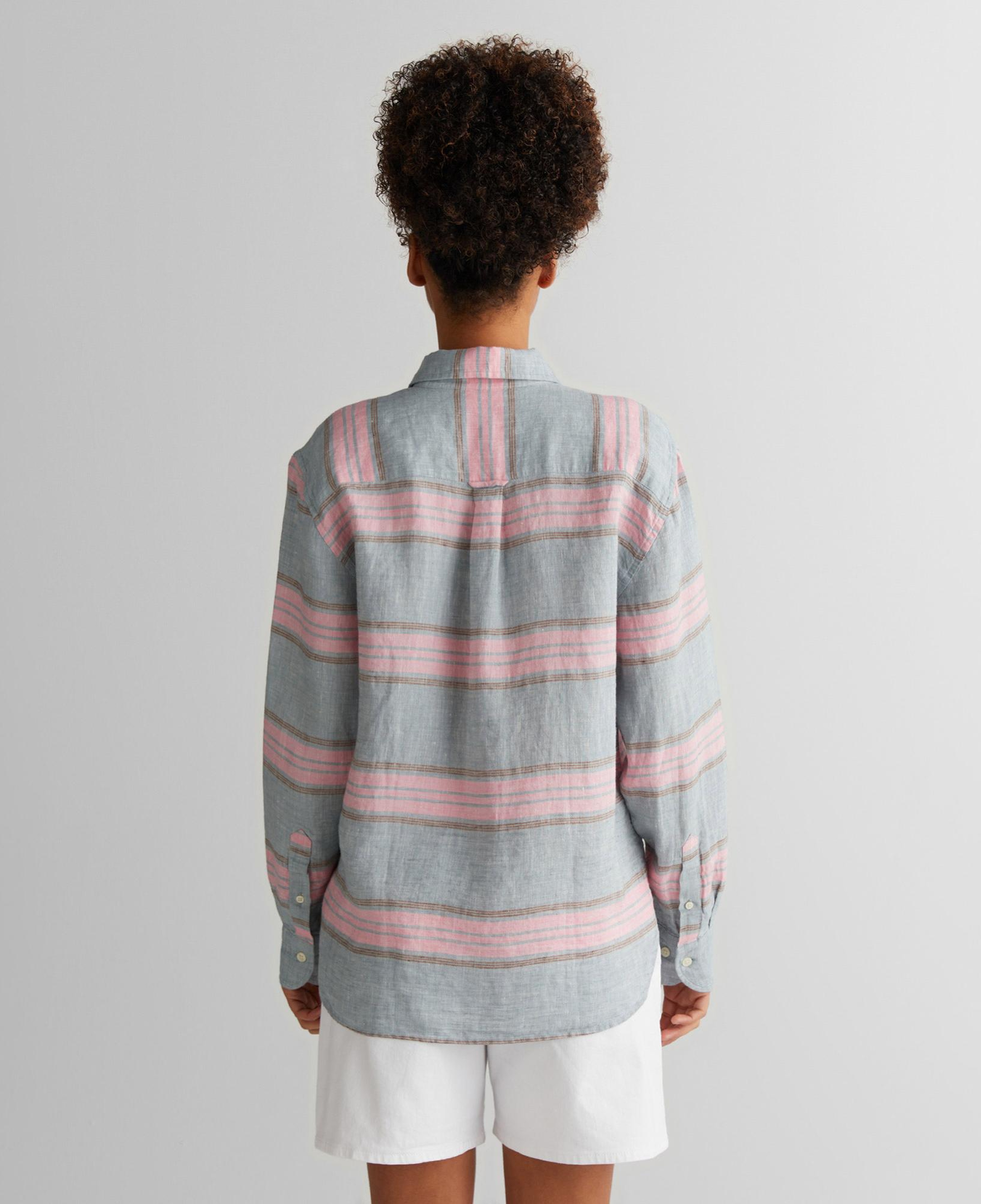 GANT Kadın Gri Klasik Yaka Çizgili Gömlek