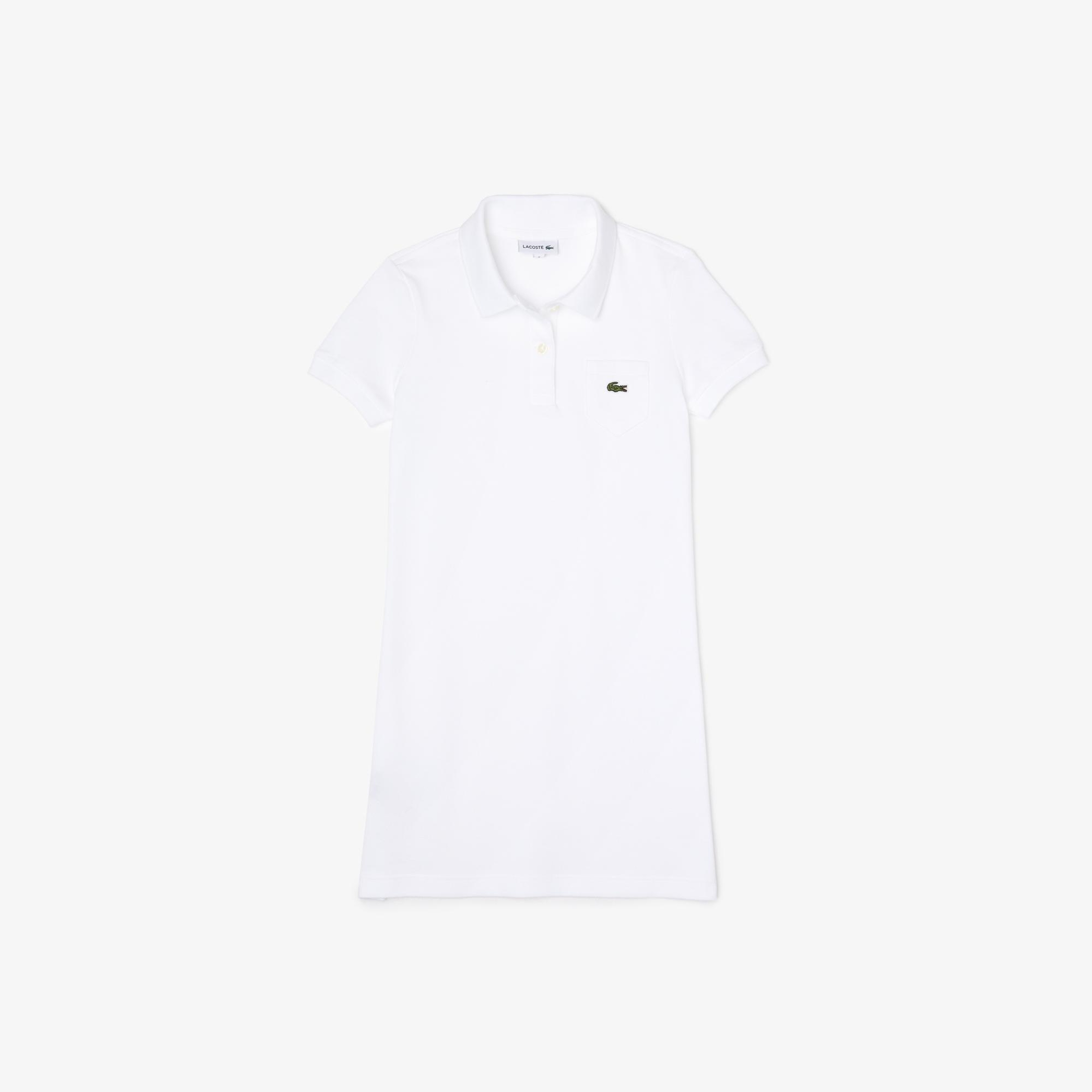 Lacoste Kız Çocuk Kısa Kollu Polo Yaka Beyaz Elbise