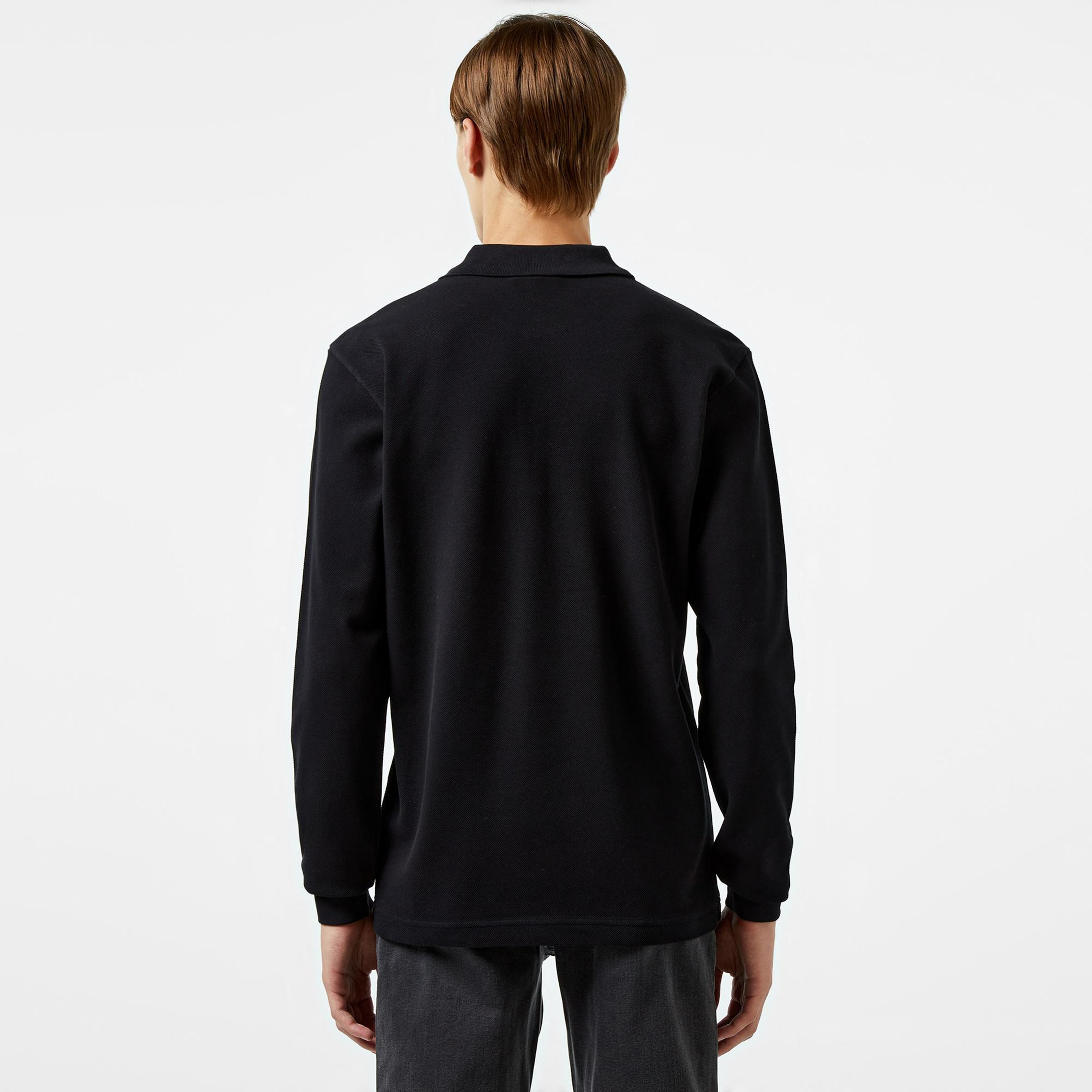 Lacoste Erkek Relaxed Fit Uzun Kollu Siyah Polo