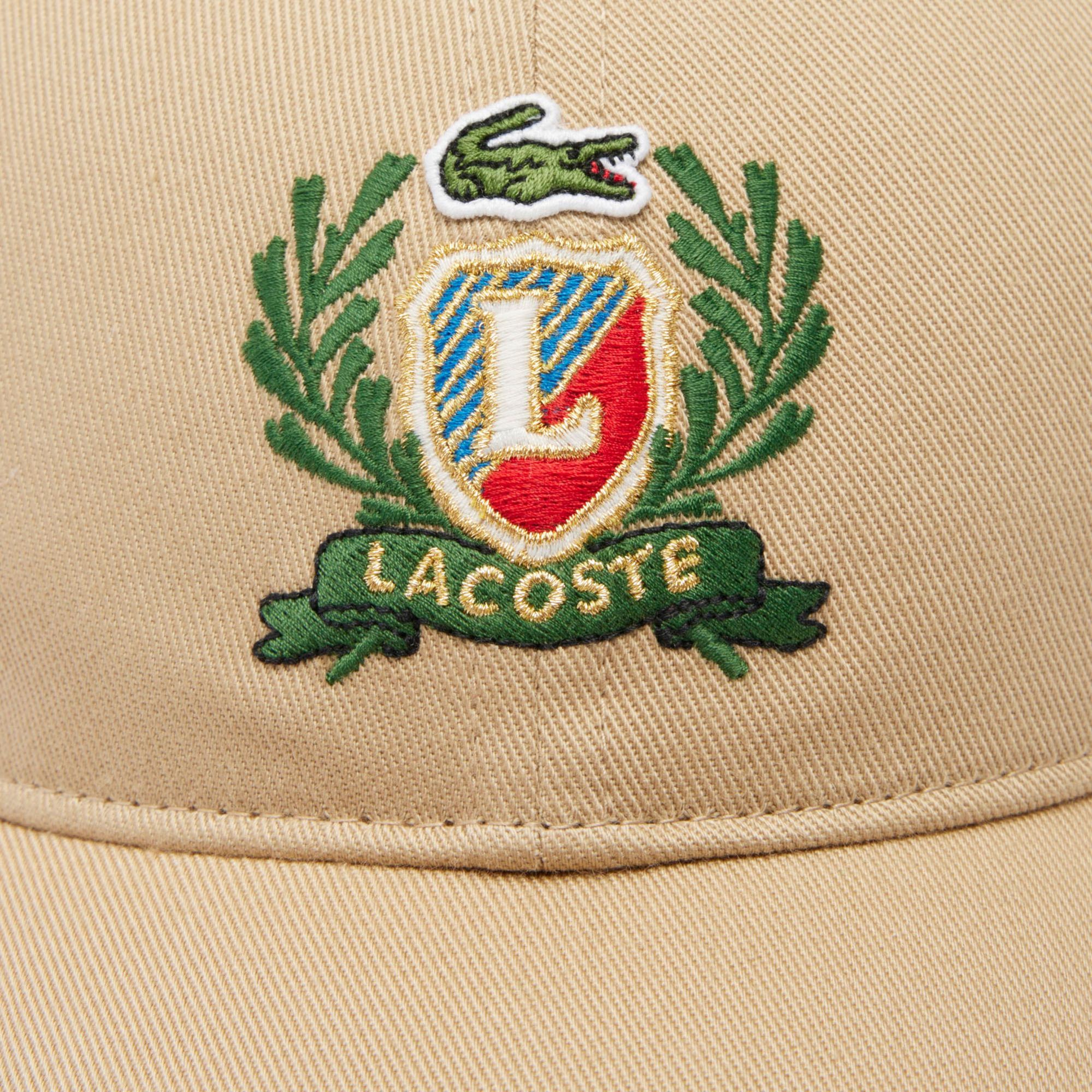 Lacoste Unisex Baskılı Bej Şapka