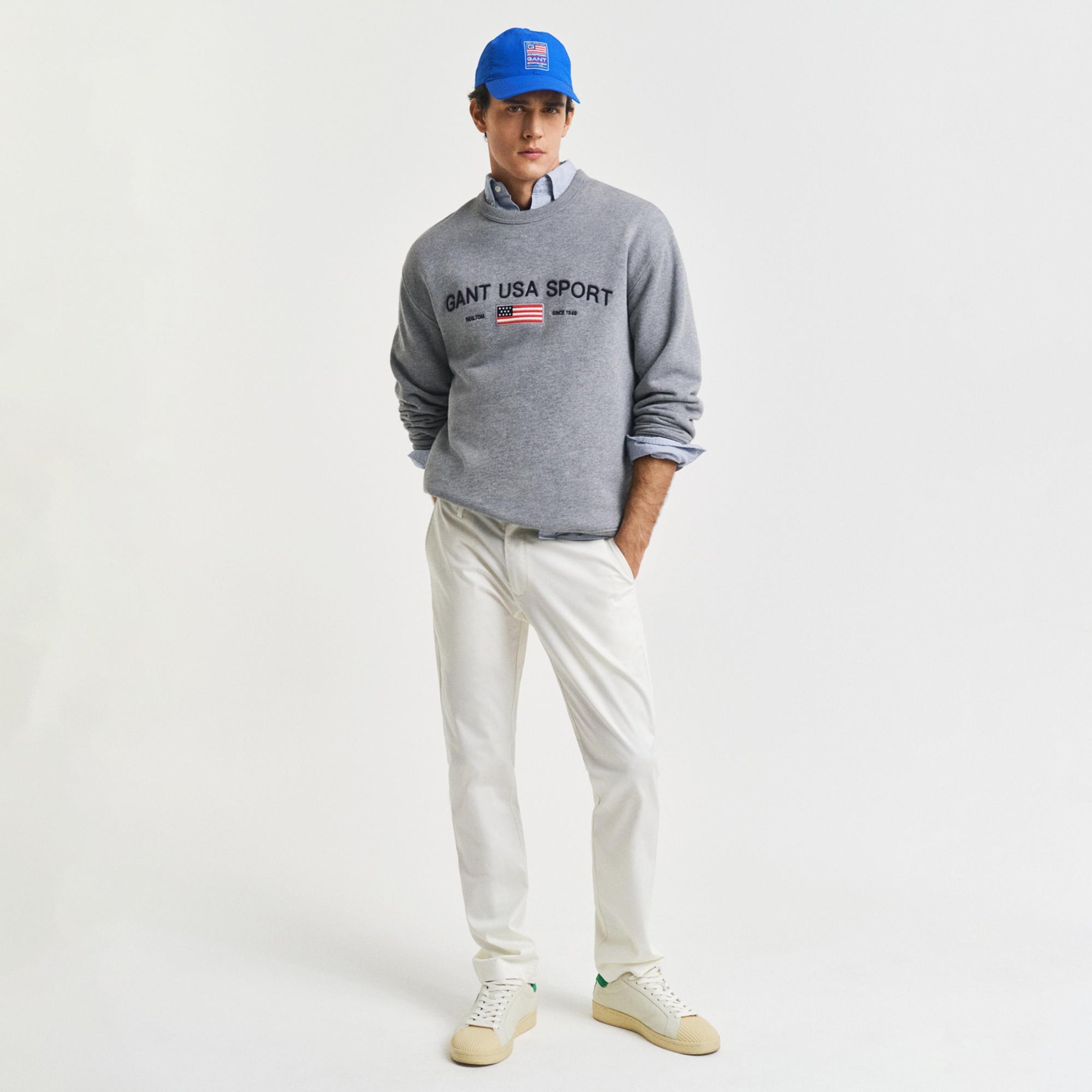 GANT Erkek Beyaz Slim Fit Pantolon