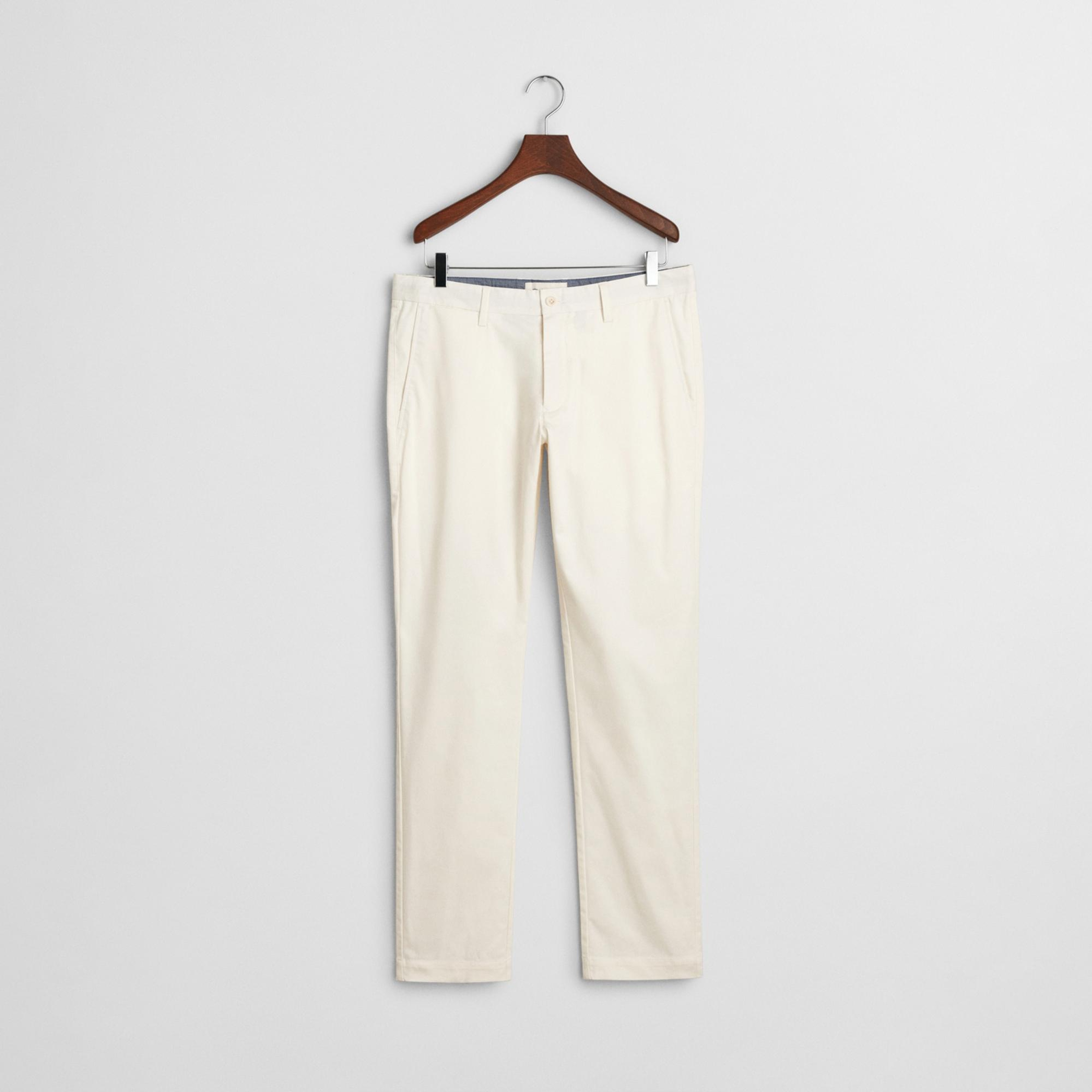GANT Erkek Beyaz Slim Fit Pantolon