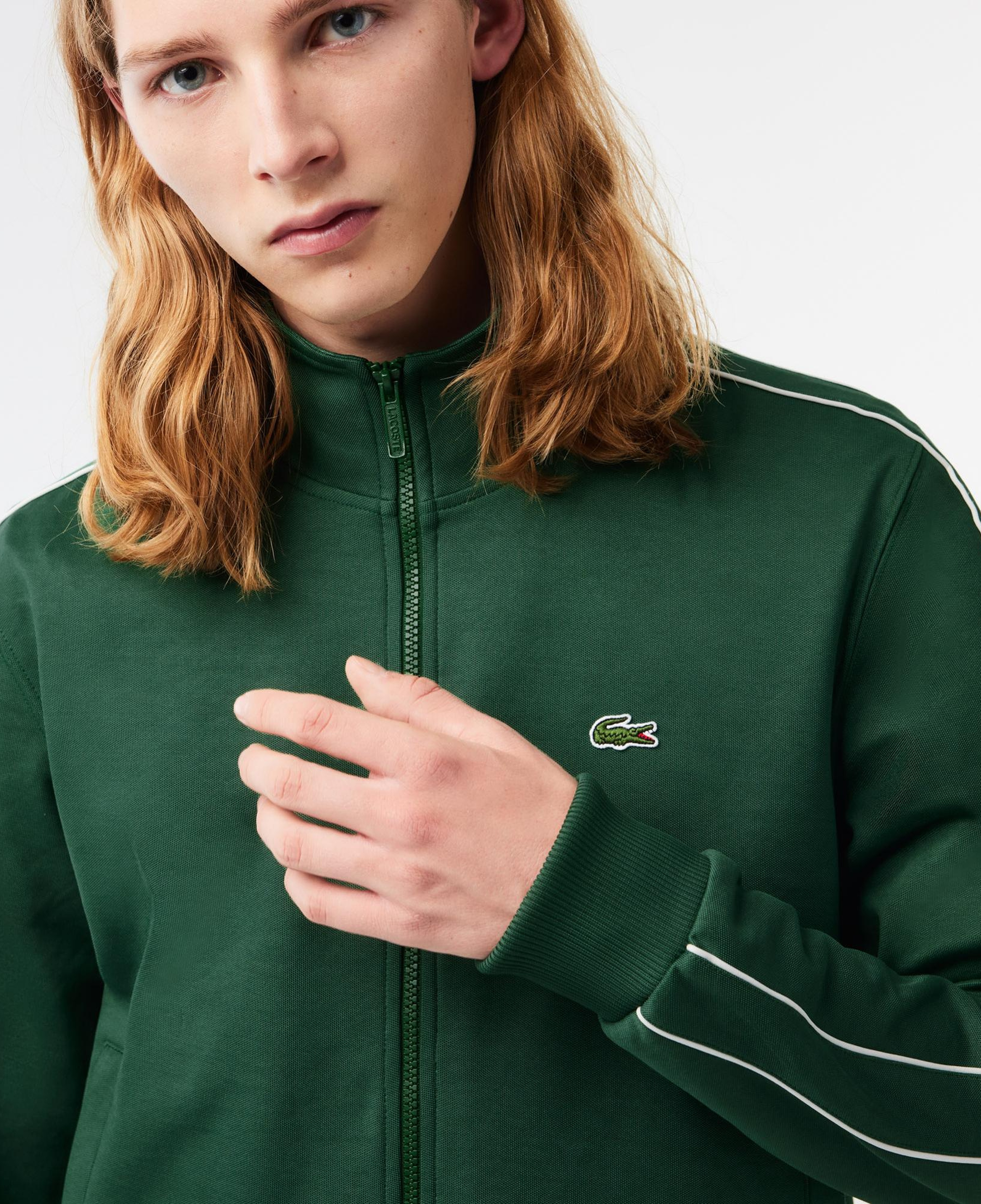 Lacoste Erkek Regular Fit Fermuarlı Koyu Yeşil Sweatshirt