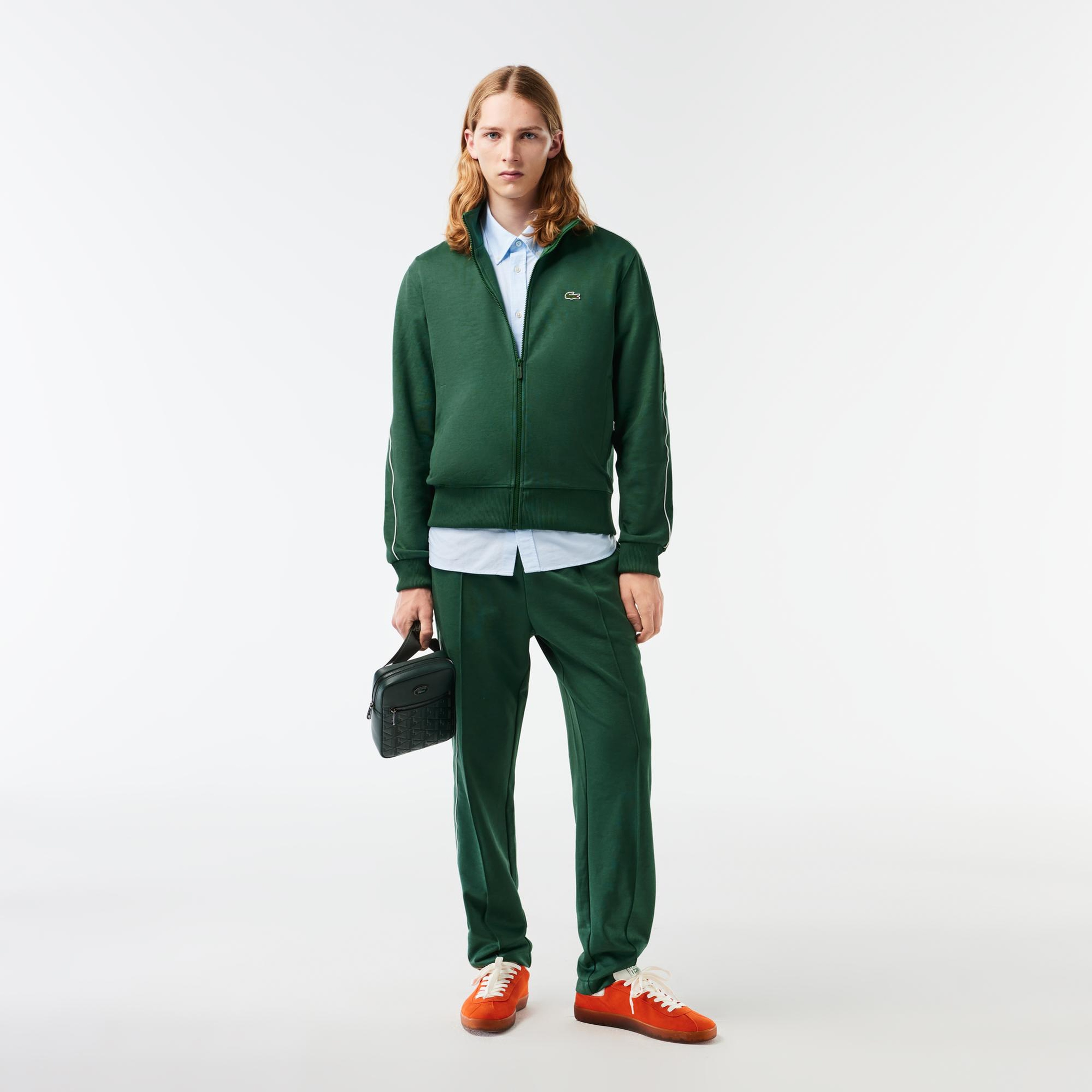 Lacoste Erkek Regular Fit Fermuarlı Koyu Yeşil Sweatshirt