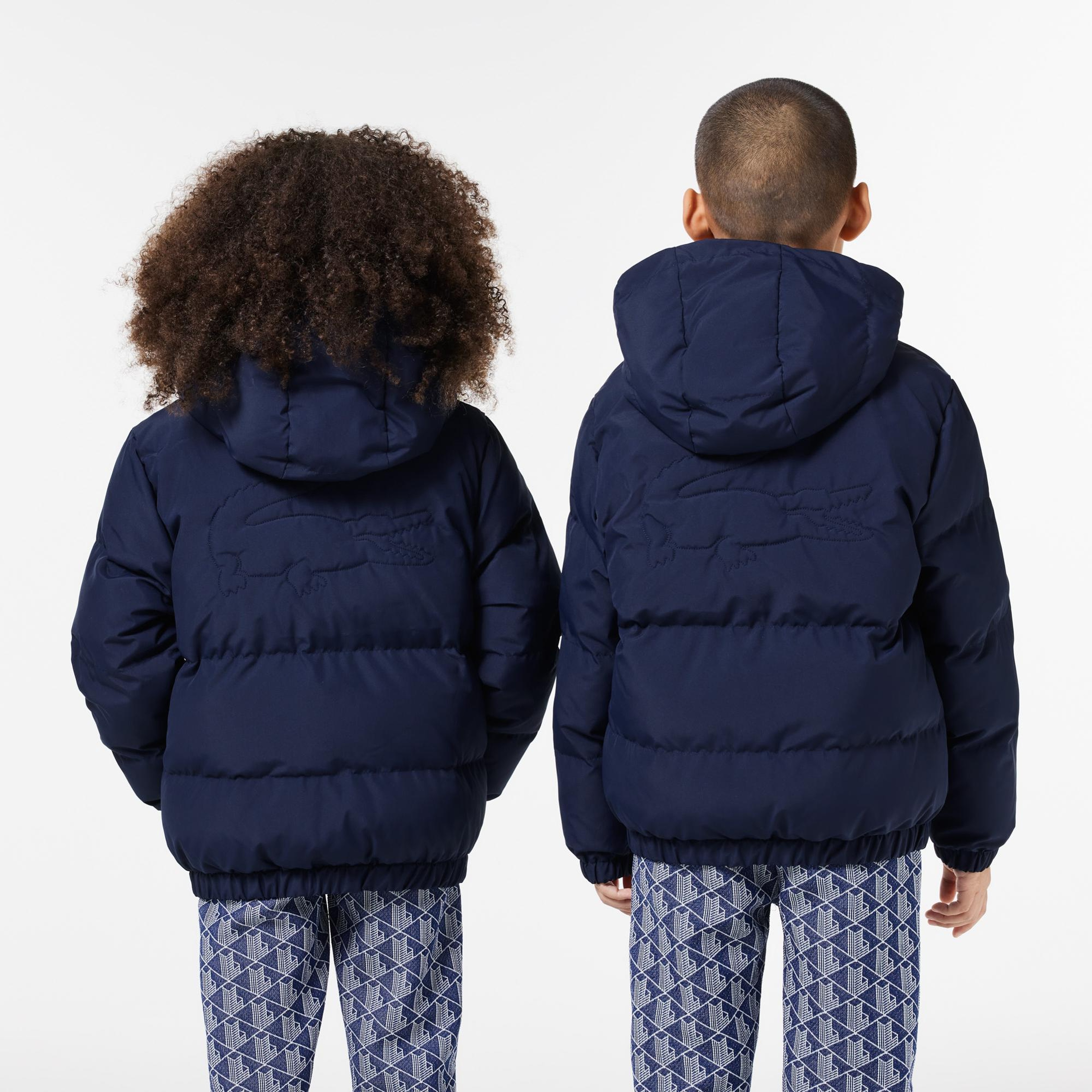 Lacoste Çocuk Kapüşonlu Lacivert Şişme Mont