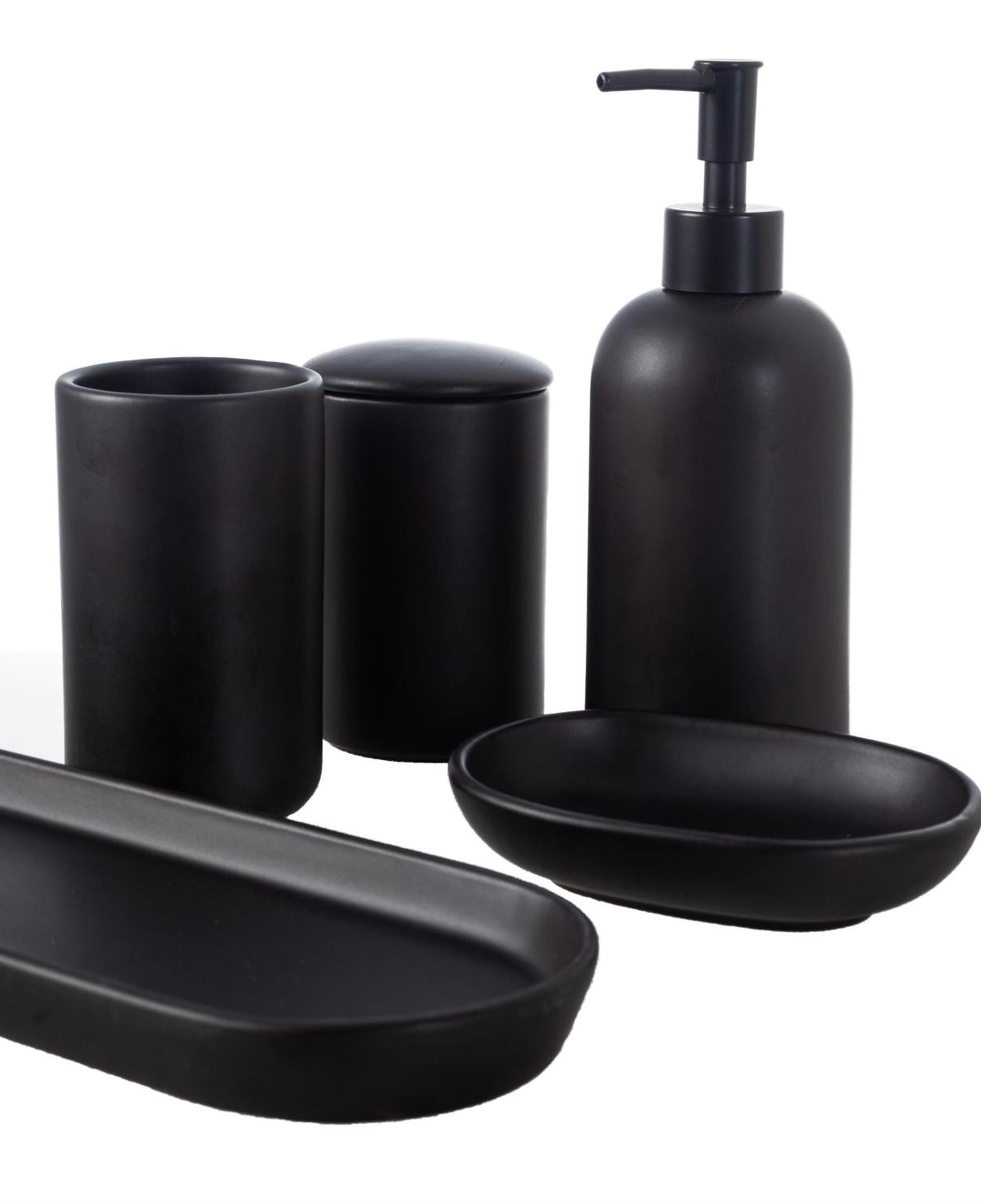 MAT SİYAH 5'Lİ KUTULU BANYO SETİ