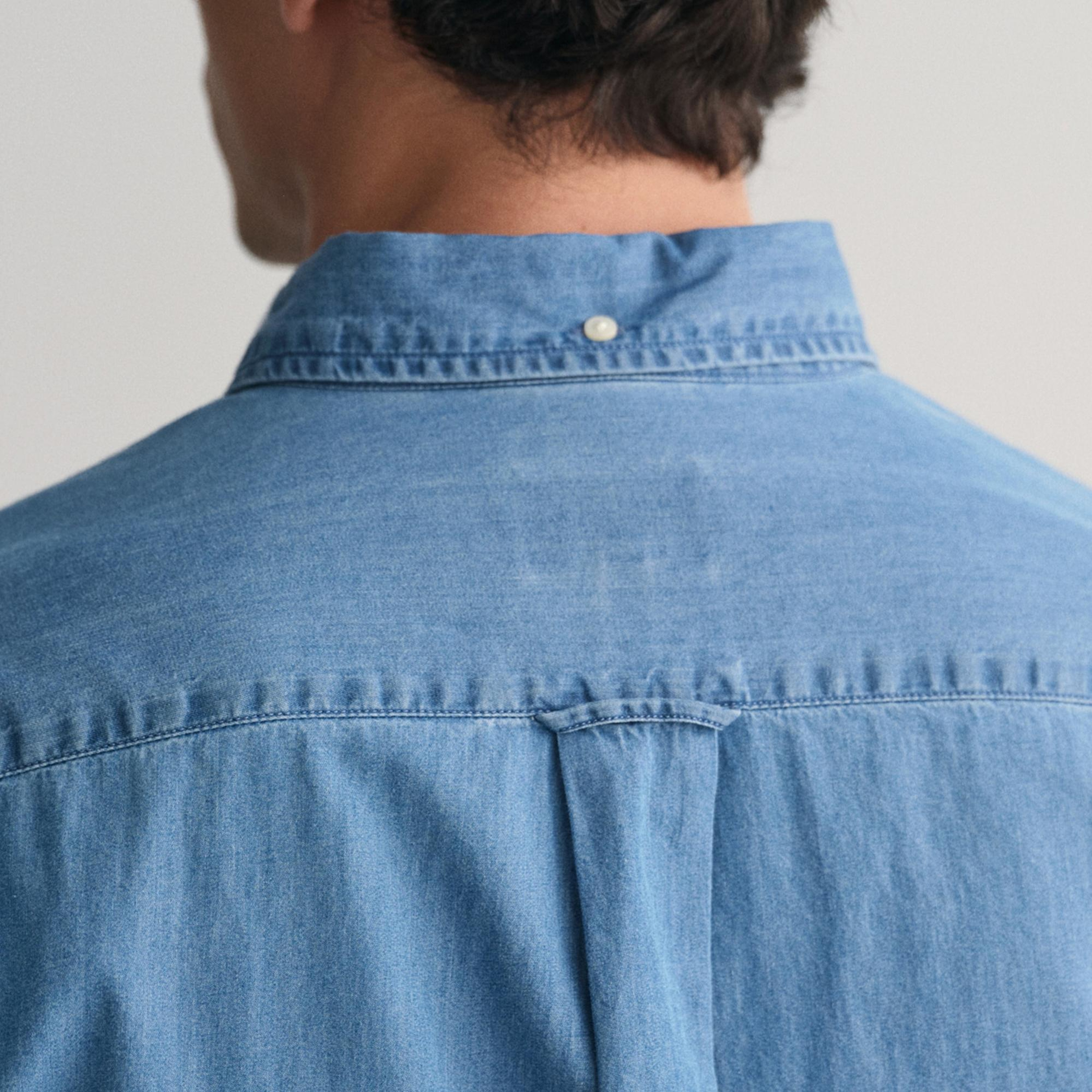 GANT Erkek Mavi Regular Fit Düğmeli Yaka Gömlek