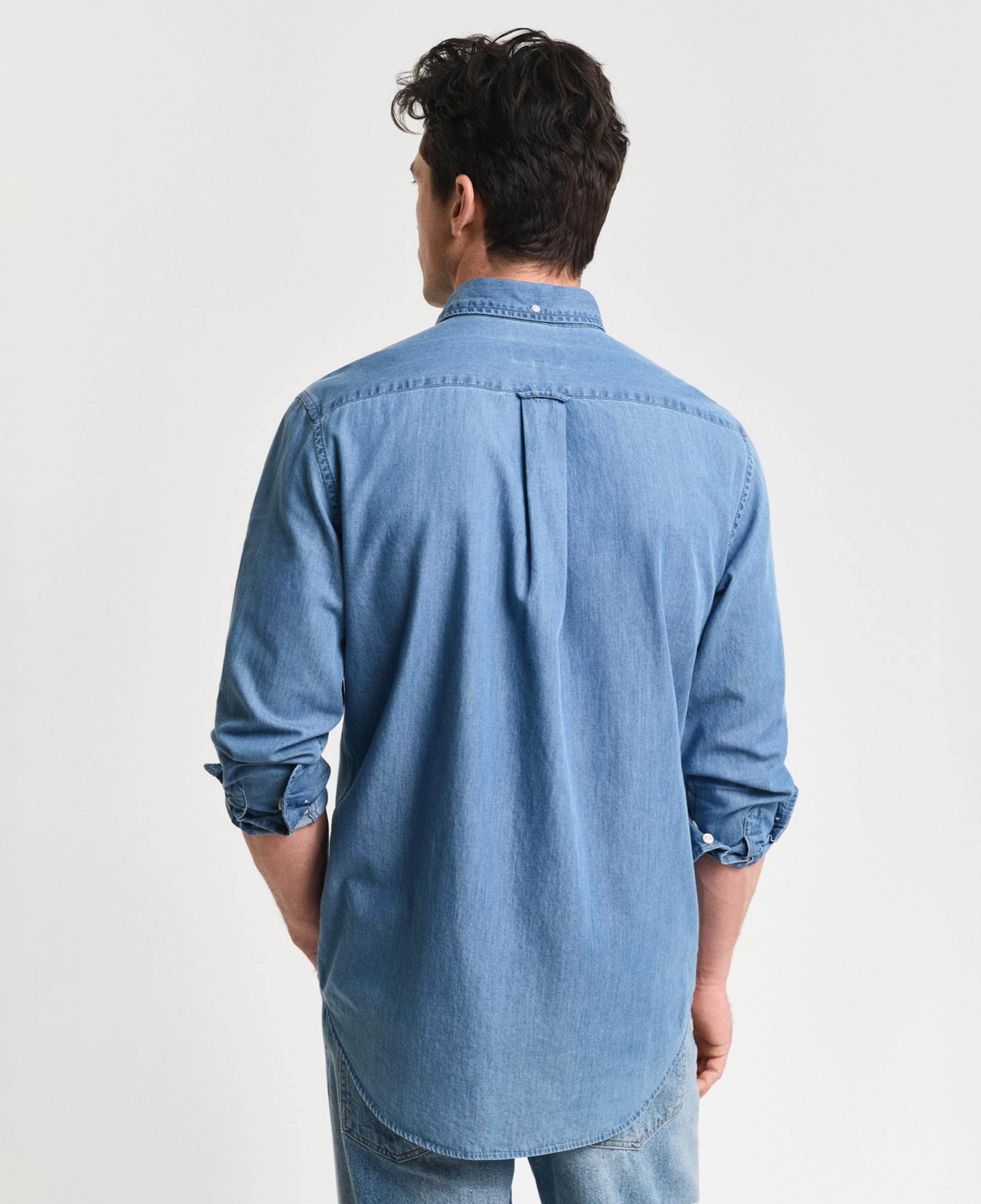 GANT Erkek Mavi Regular Fit Düğmeli Yaka Gömlek