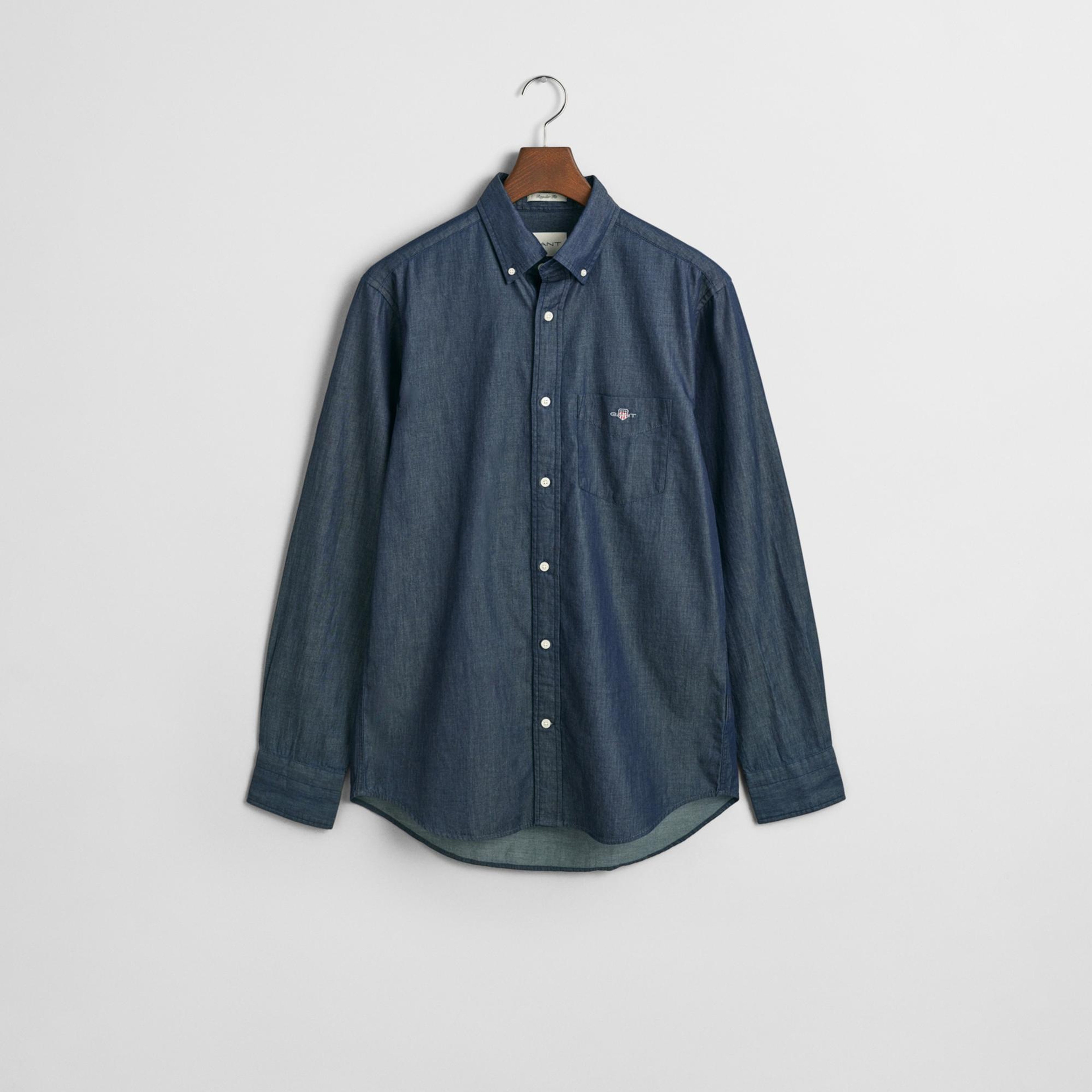 GANT Erkek Lacivert Regular Fit Düğmeli Yaka Gömlek