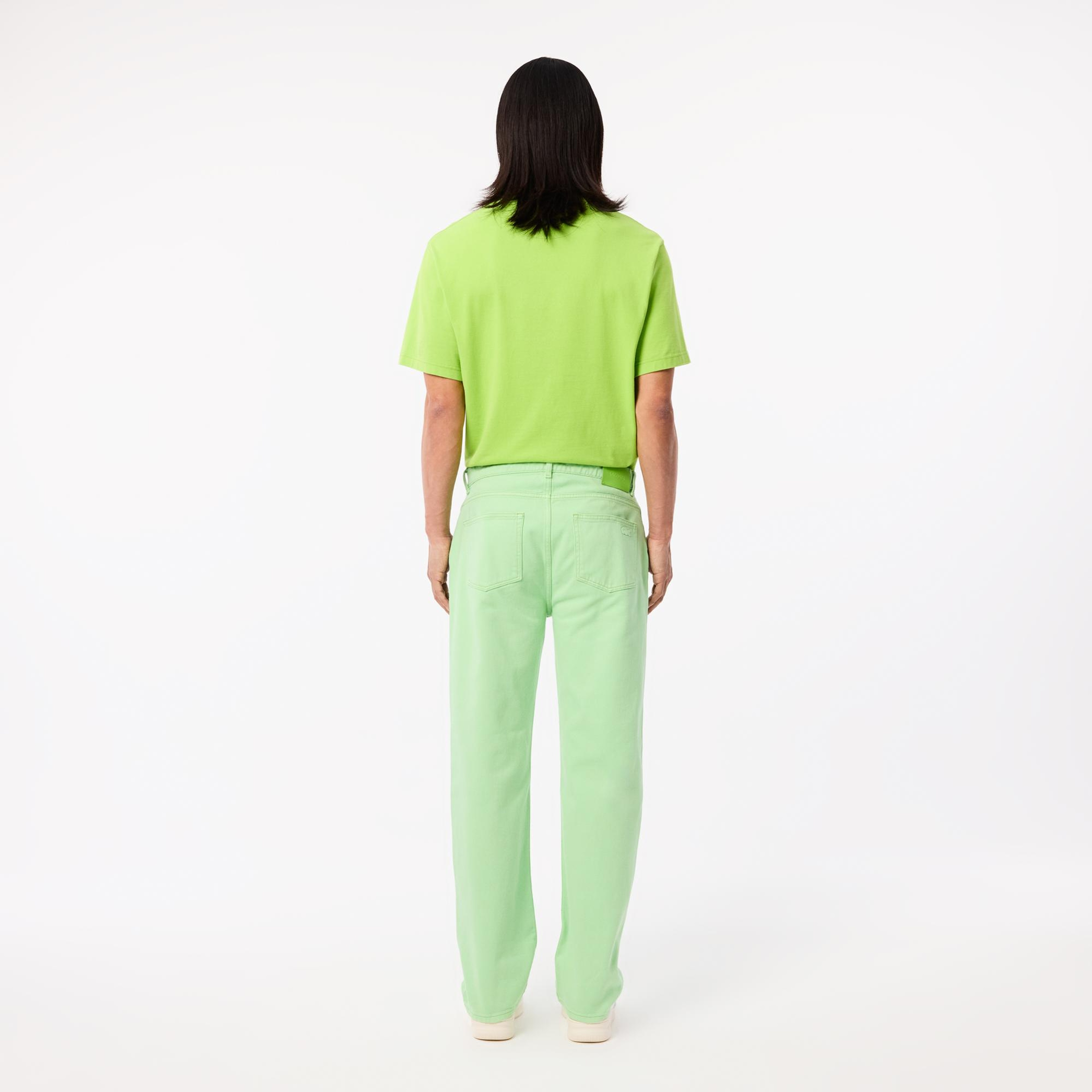 Erkek Straight Fit Denim Yeşil Pantolon