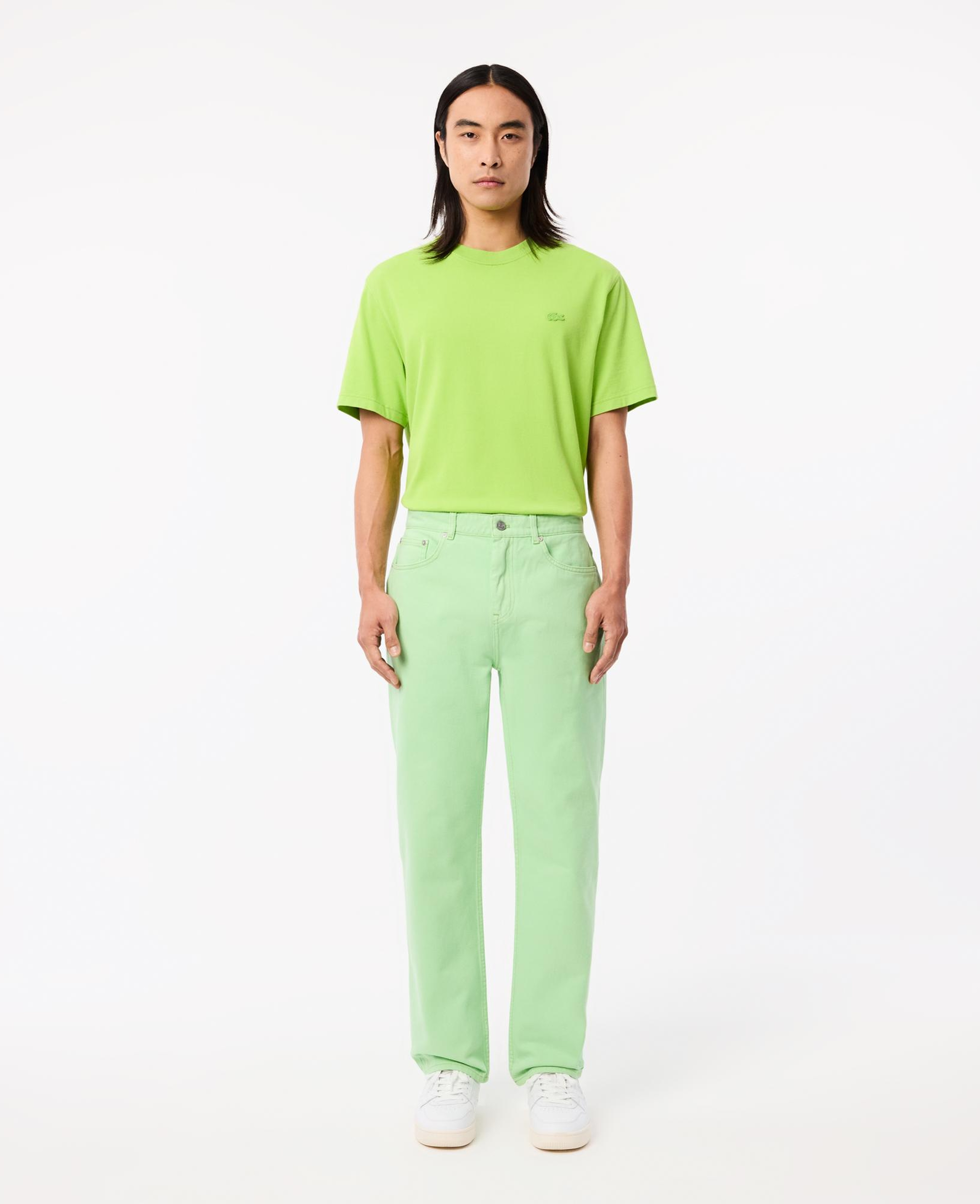 Erkek Straight Fit Denim Yeşil Pantolon