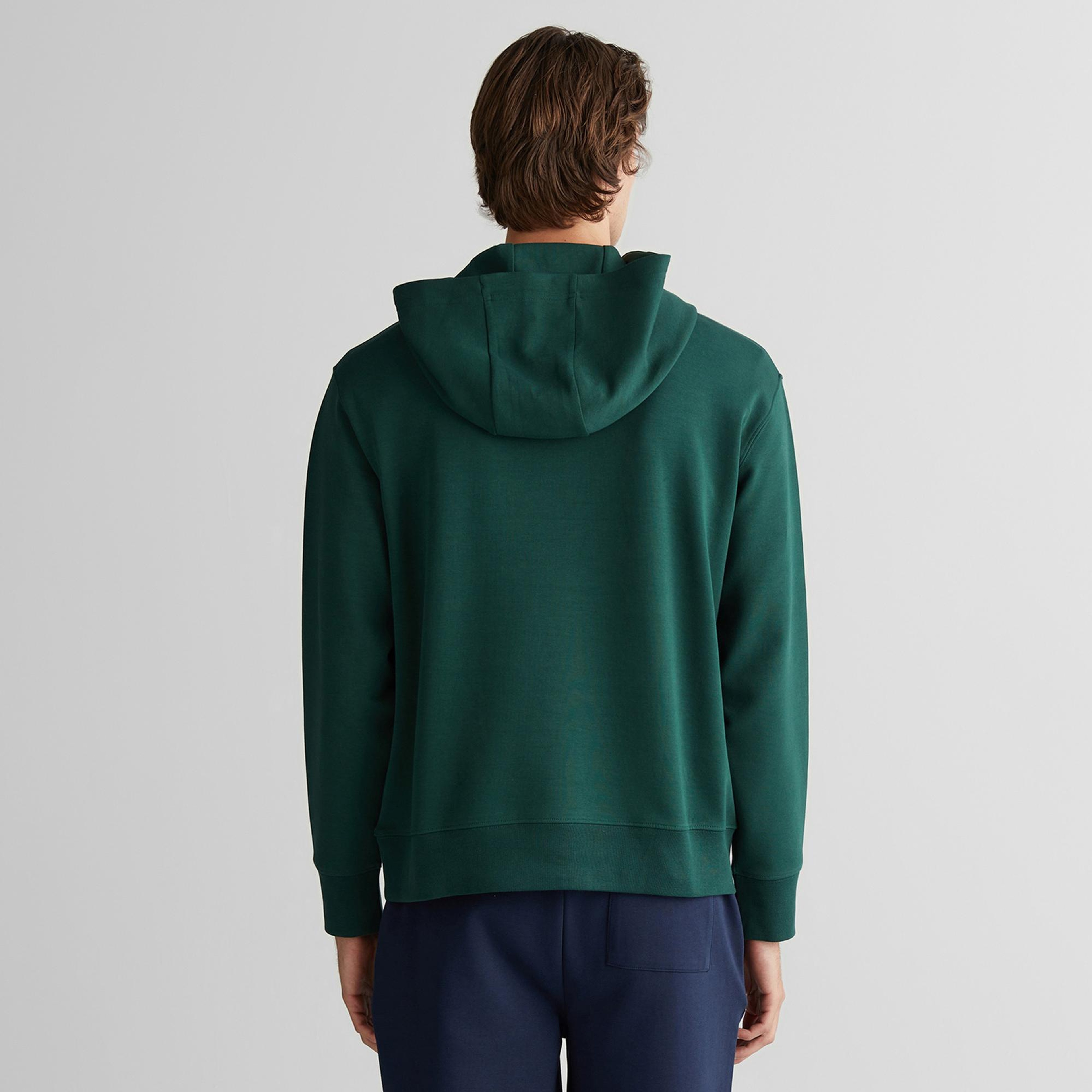 Erkek Yeşil Relaxed Fit Kapüşonlu Sweatshirt