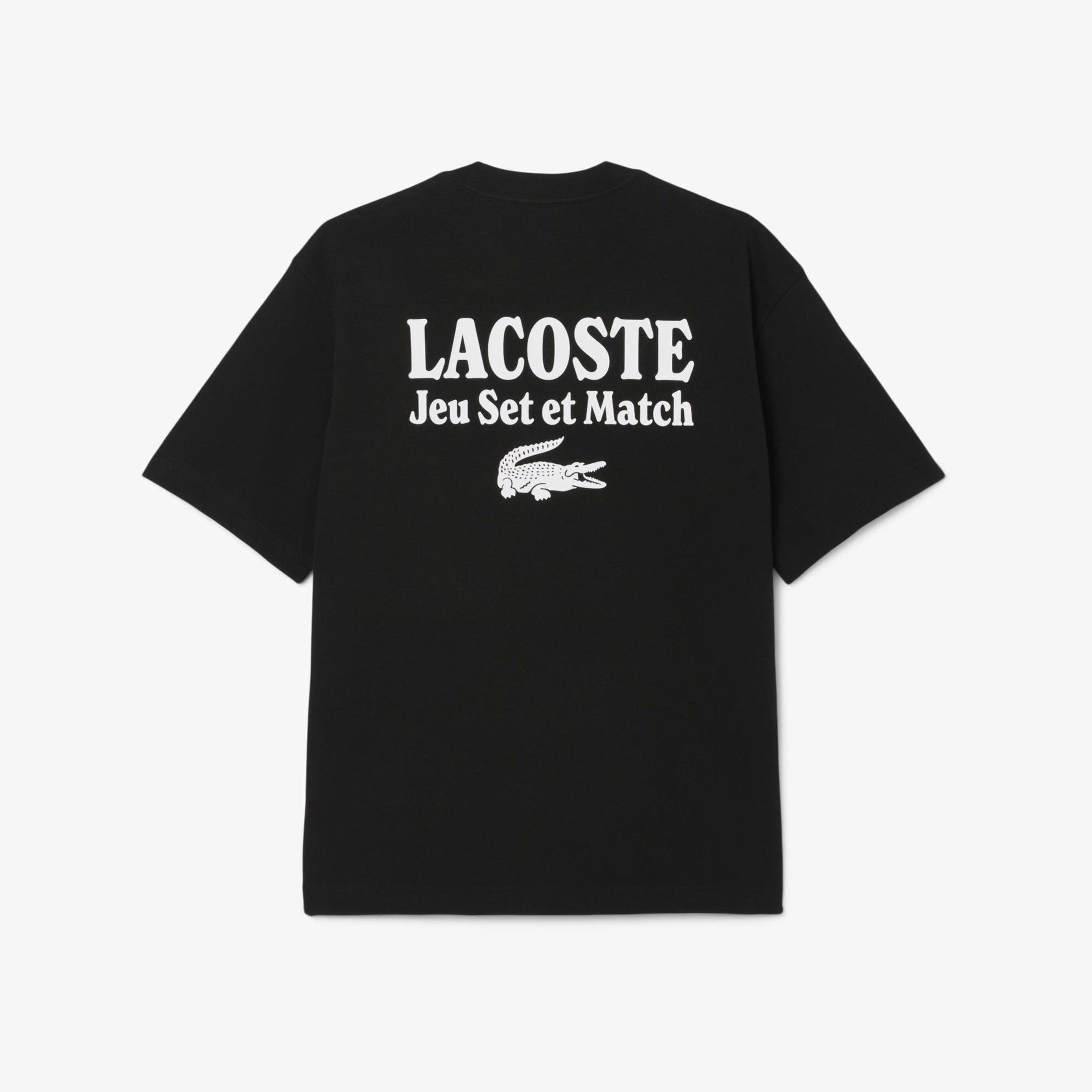 Lacoste Heavy Fit Printed Erkek Siyah T-Shirt