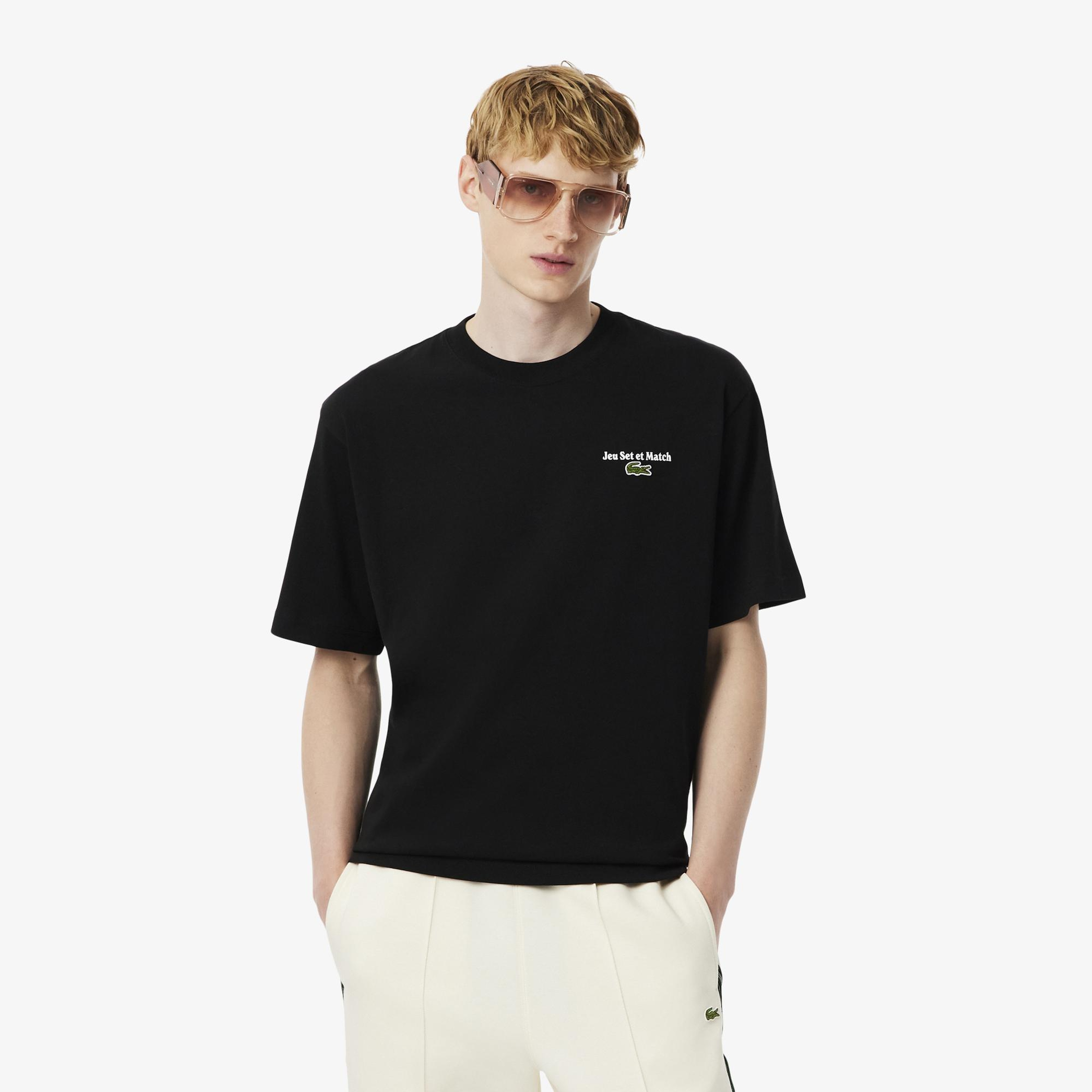 Lacoste Heavy Fit Printed Erkek Siyah T-Shirt