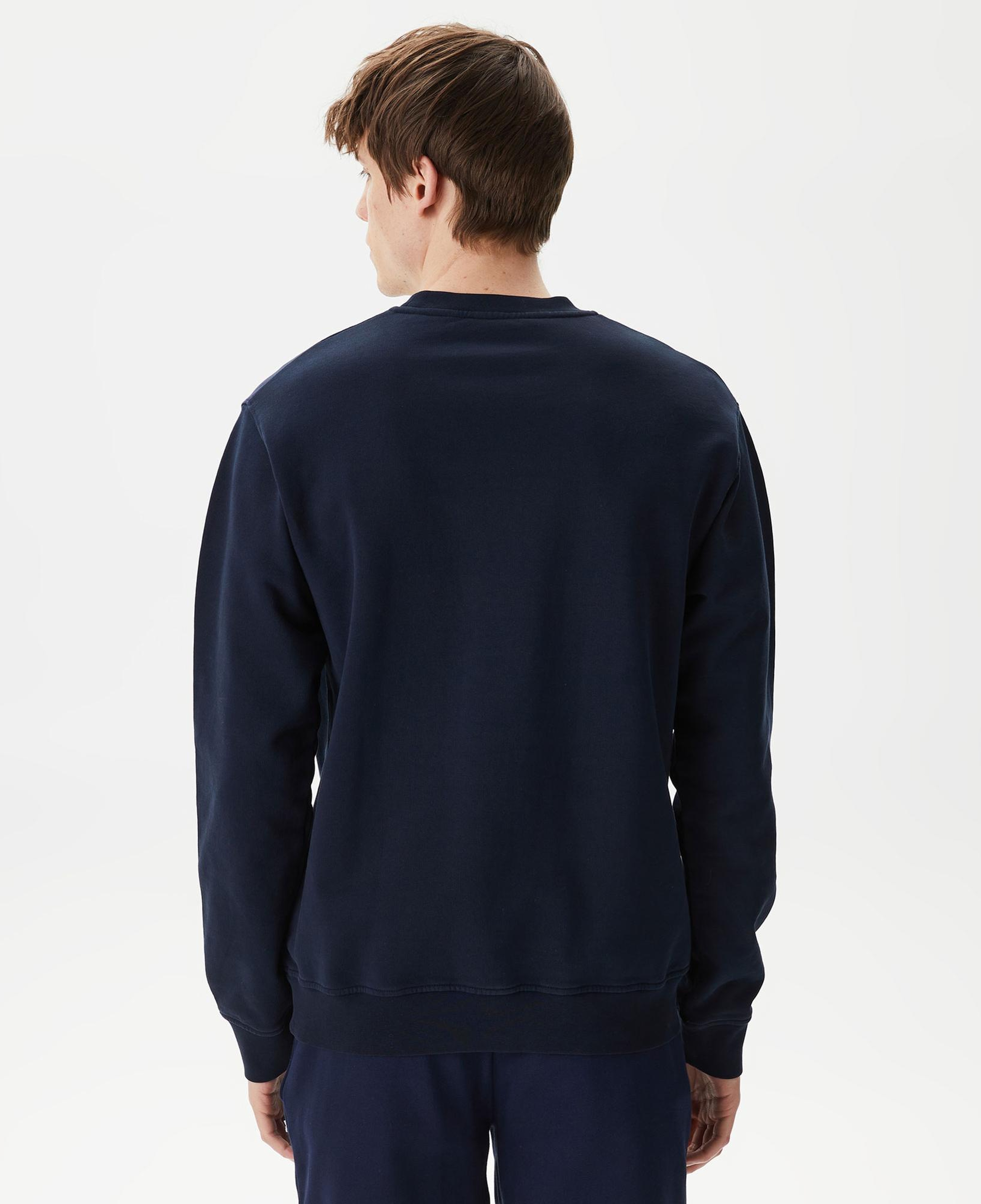 ERKEK BASKILI BİSİKLET YAKA LACİVERT SWEATSHIRT