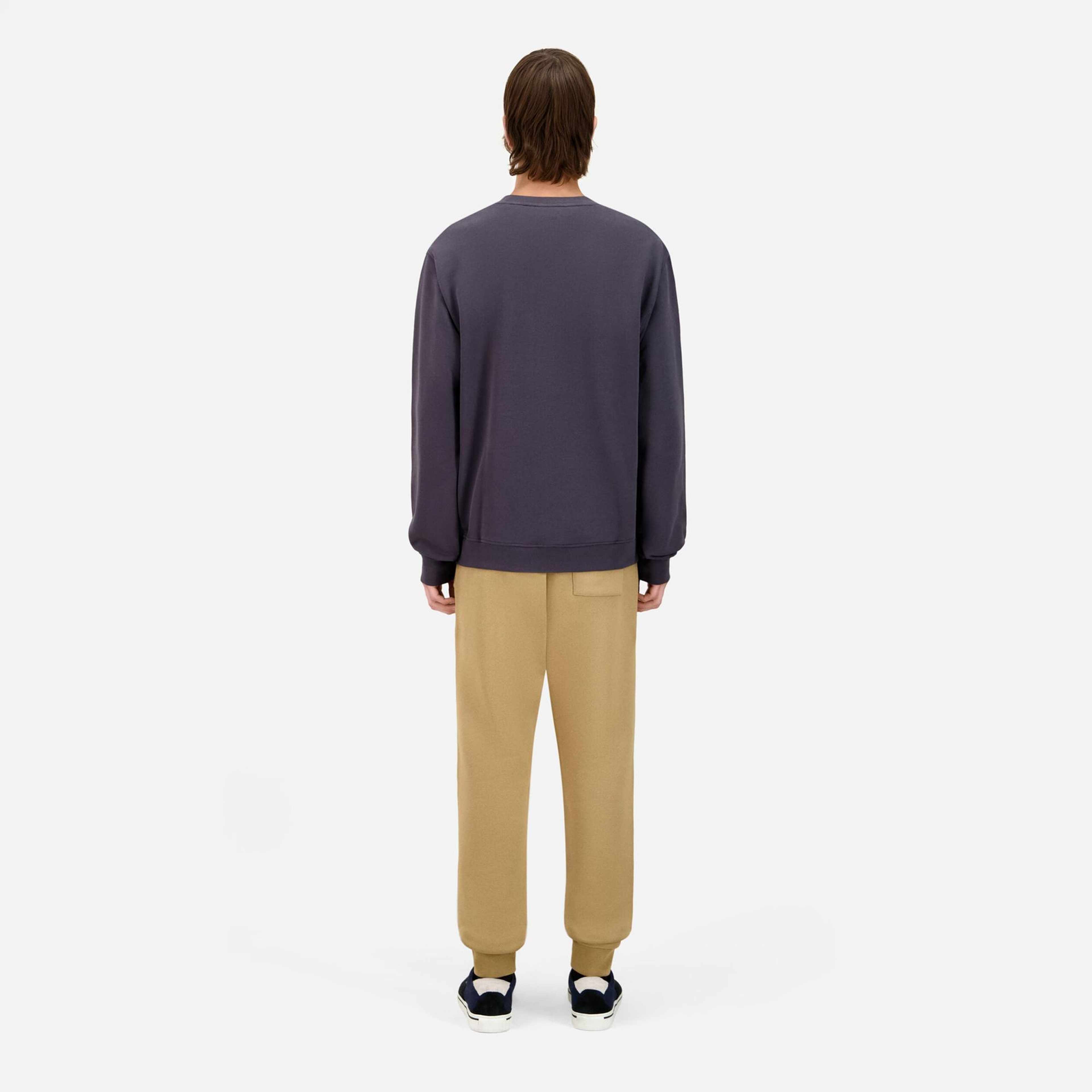 ERKEK BASKILI BİSİKLET YAKA GRİ SWEATSHIRT
