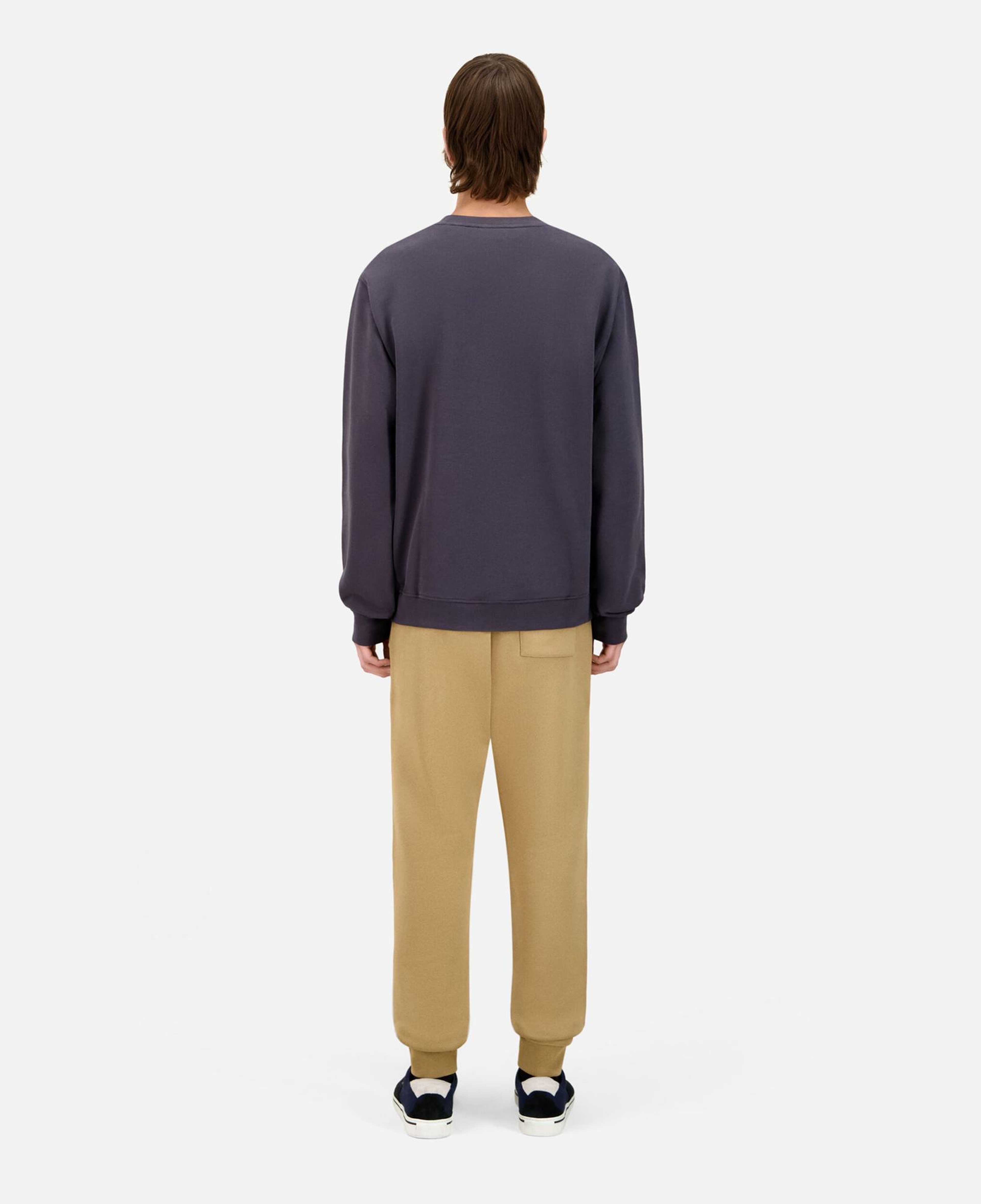 ERKEK BASKILI BİSİKLET YAKA GRİ SWEATSHIRT